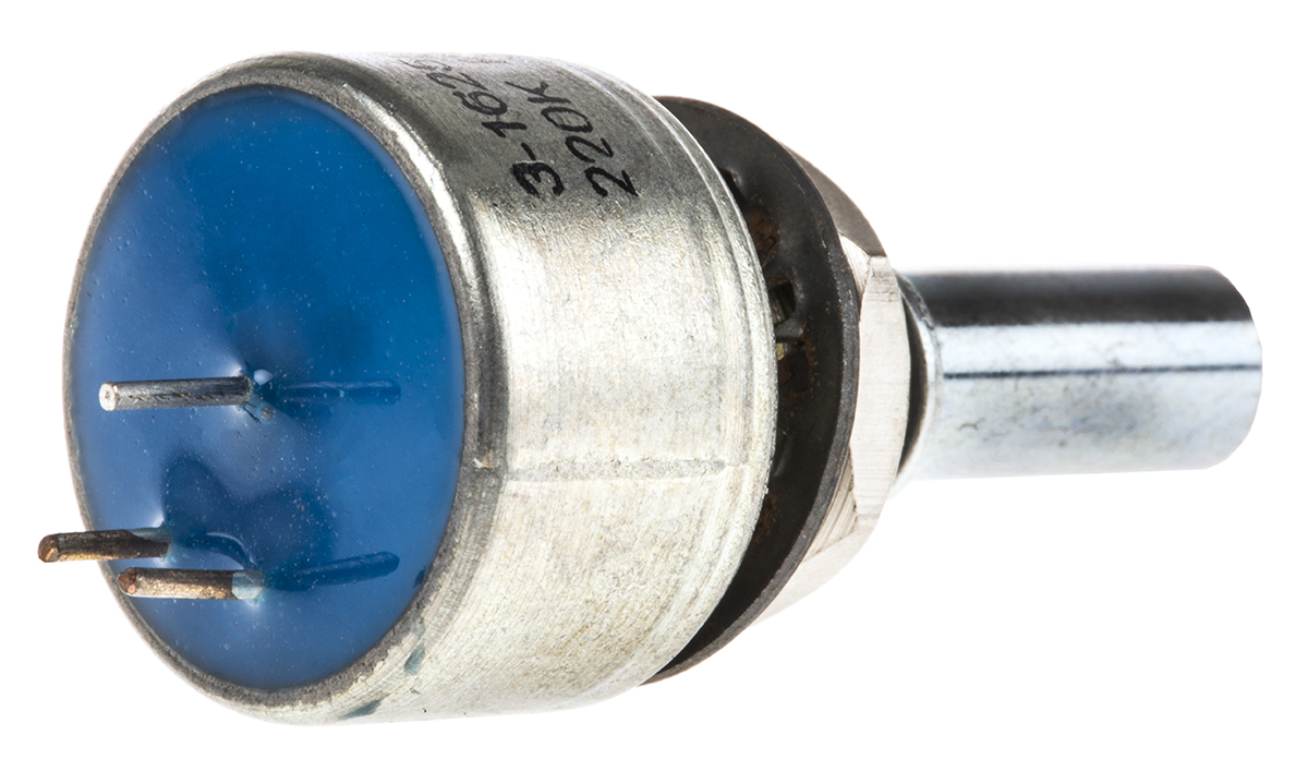 TE Connectivity M 220 kΩ Rotary Potentiometer 1-Turns 1-Gang Panel Mount, 404802692041