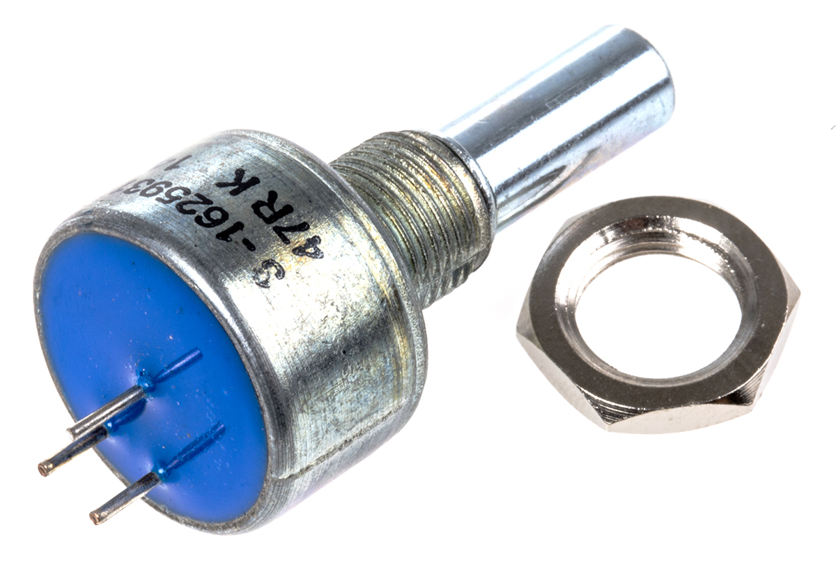 TE Connectivity M 47 Ω Rotary Potentiometer 1-Turns 1-Gang Panel Mount