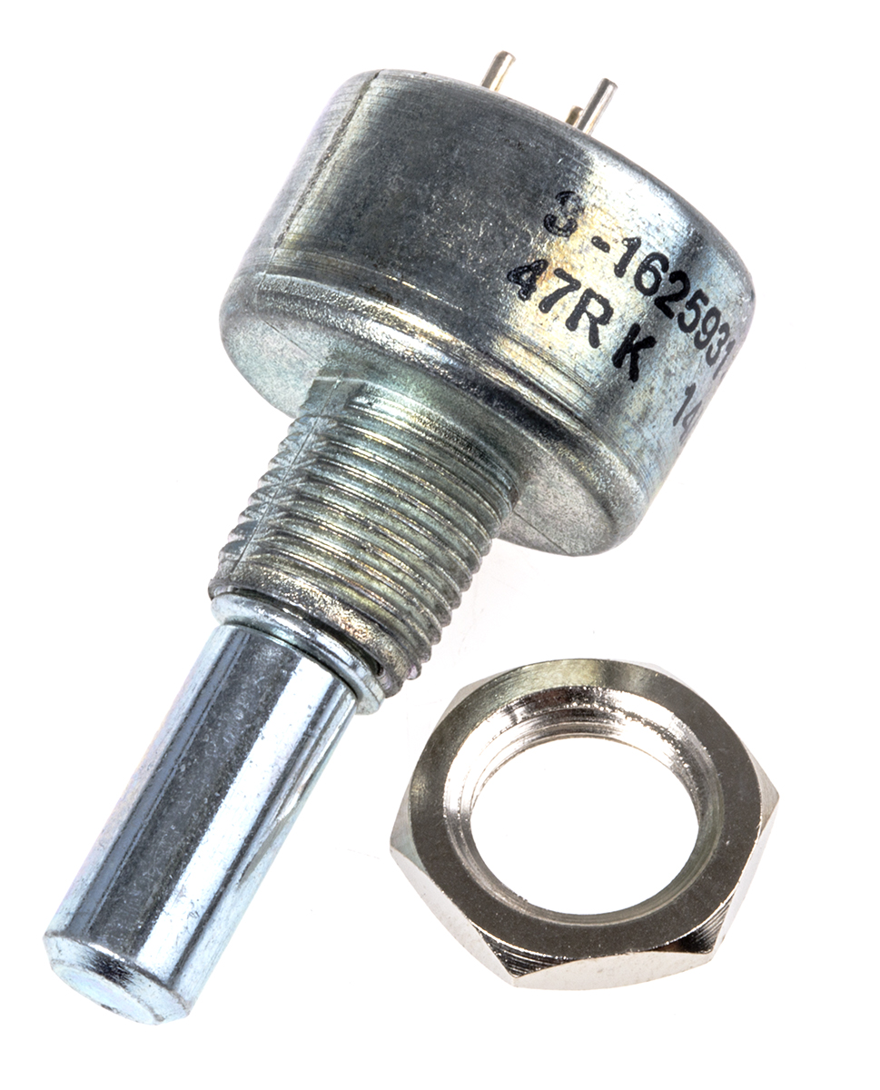 404802696045 TE Connectivity M 47 Ω Rotary Potentiometer 1-Turns 1-Gang Panel Mount,