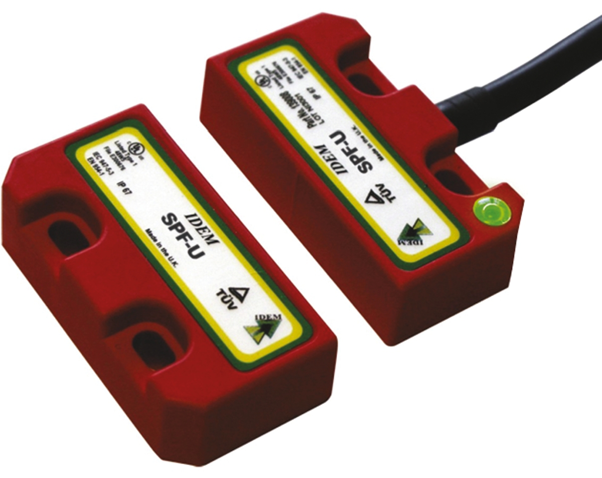 IDEM SPF-RFID-U Series Non-Contact Safety Switch, Plastic Housing, 24V dc, 2 NC, 2 m Cable
