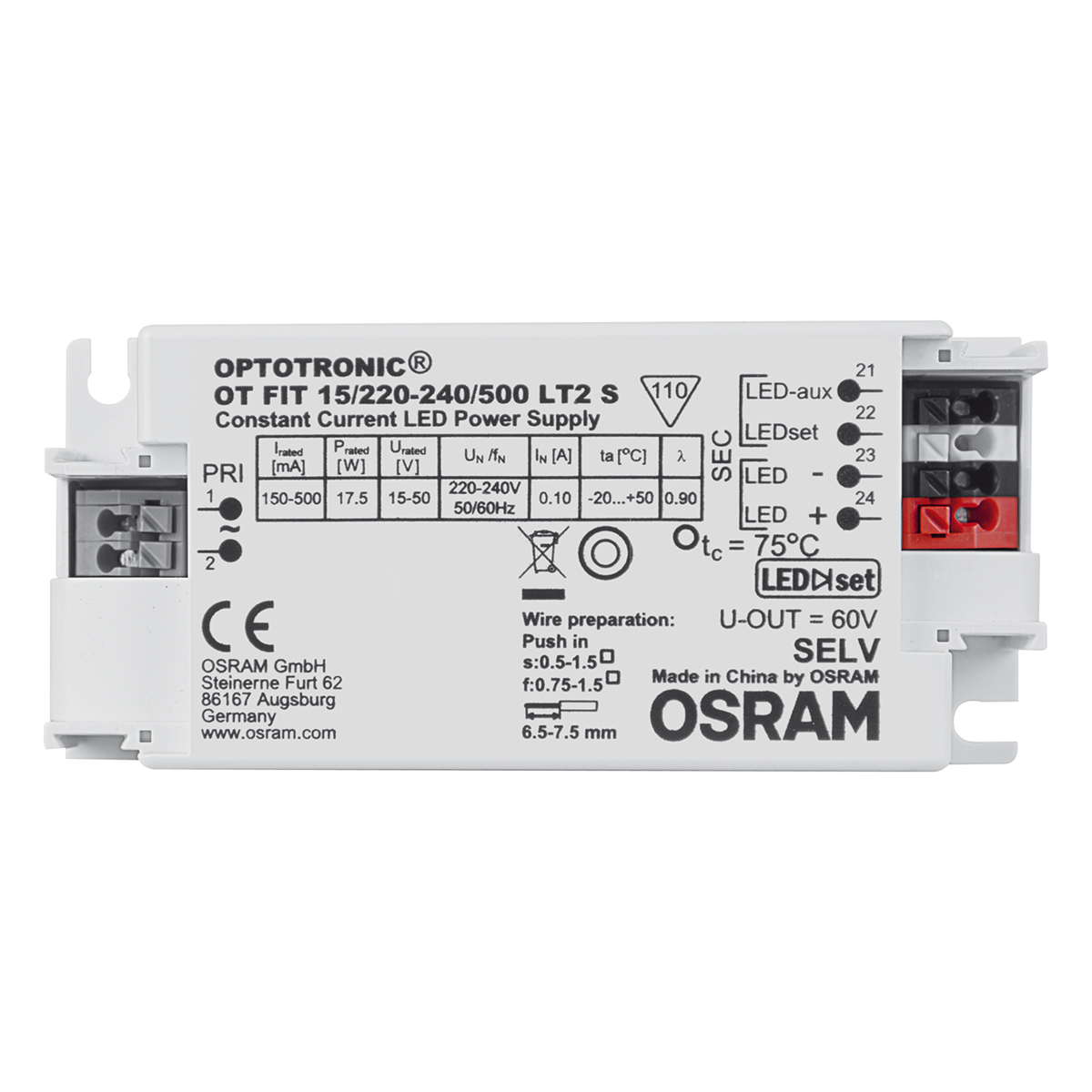 Osram LED Driver, 42V Output, 29.4 W Output, 500mA