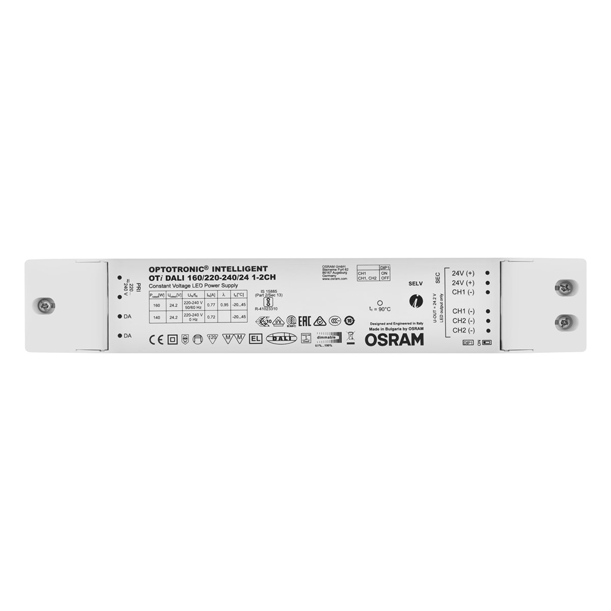 Osram LED Driver, 24.2V Output, 29.4 W Output, 500mA Touch DIM