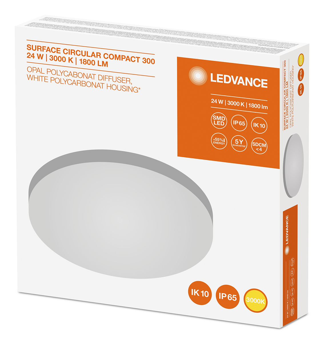 4058075062207 LEDVANCE Circular LED Bulkhead Light, IP65
