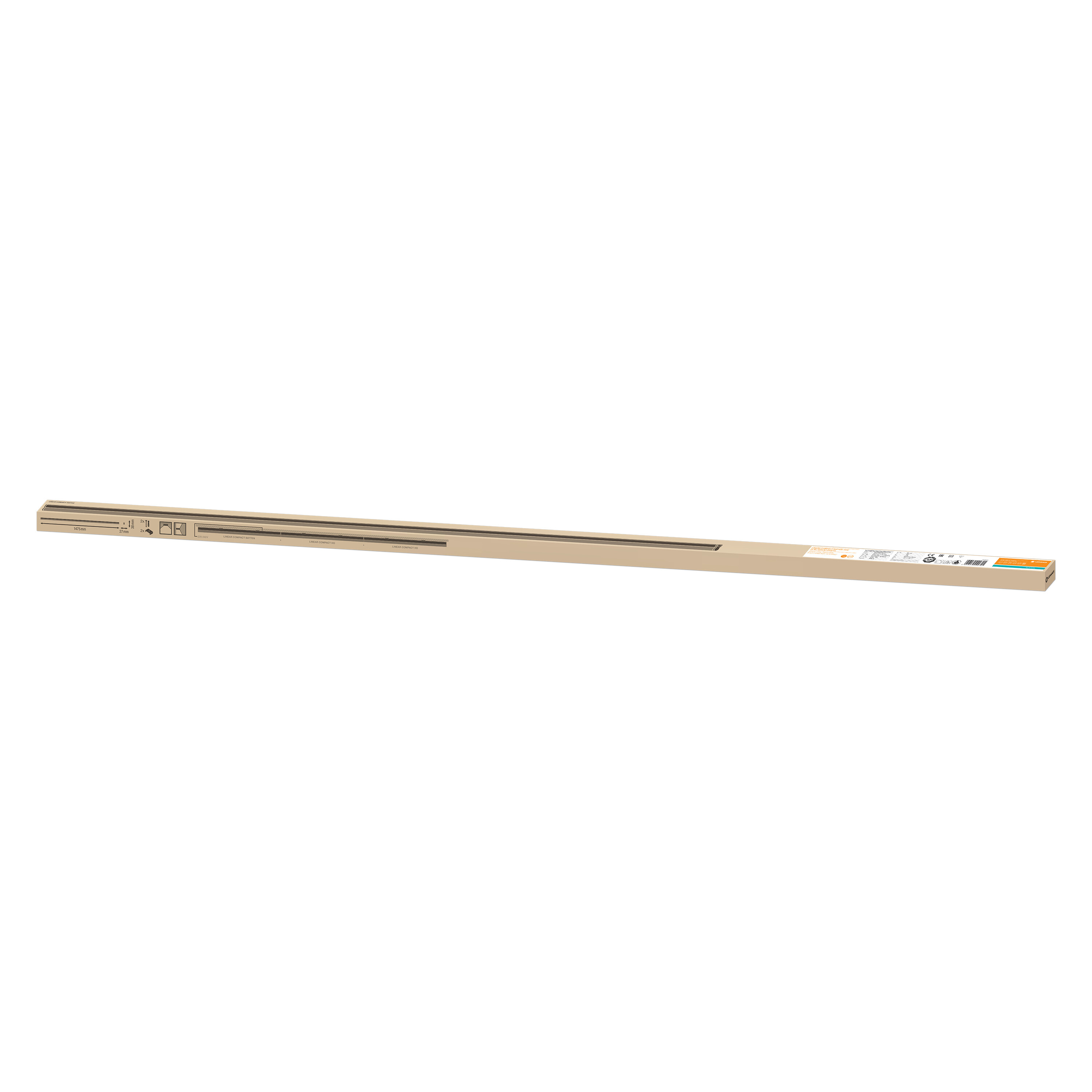 4058075099791 LEDVANCE 25 W Fluorescent Lamp Batten Light, 240V Batten Single, 1 Lamp, 1.475 m Long, IP20