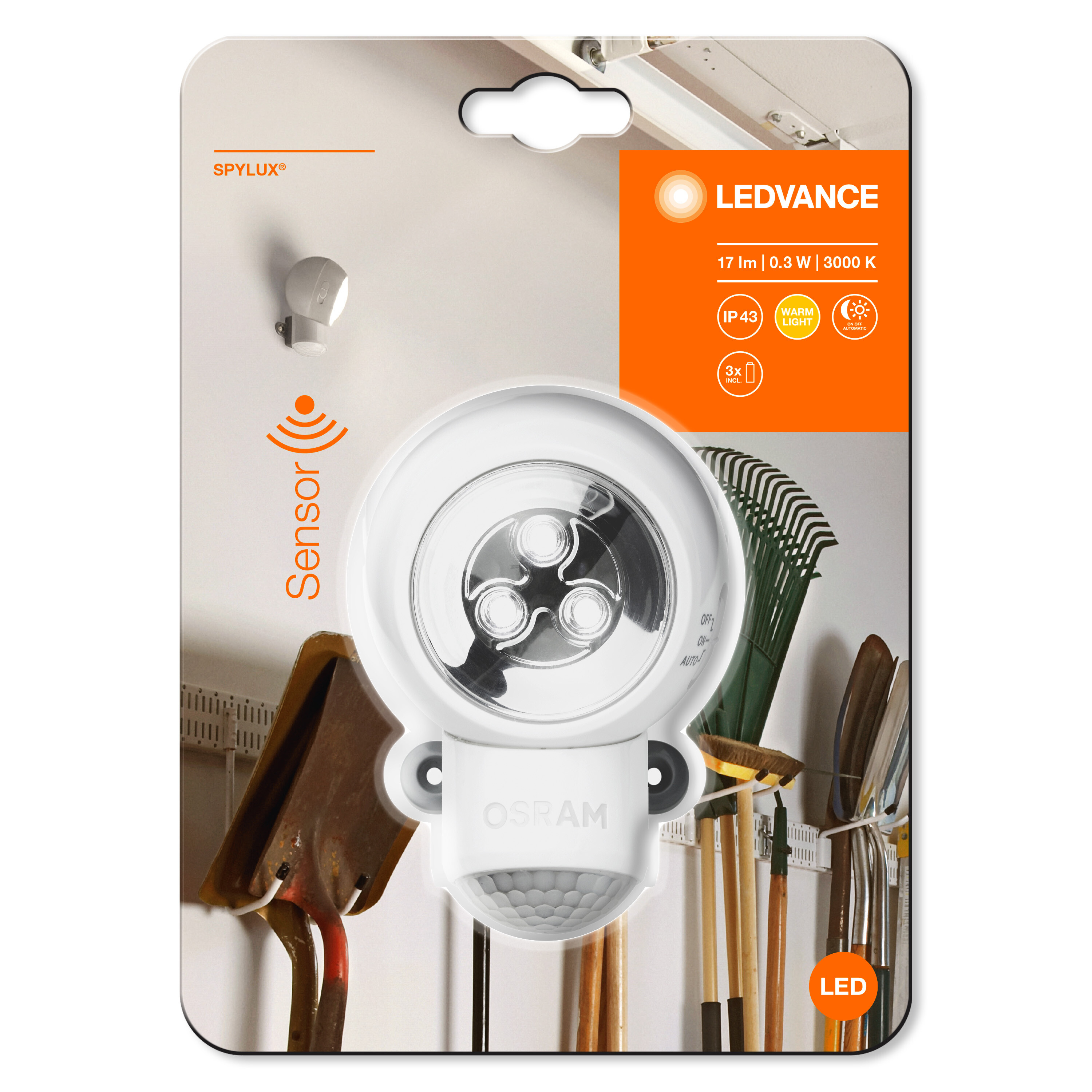 4058075227835 LEDVANCE SPYLUX Floodlight White, IP43, 17 lm, 115 °