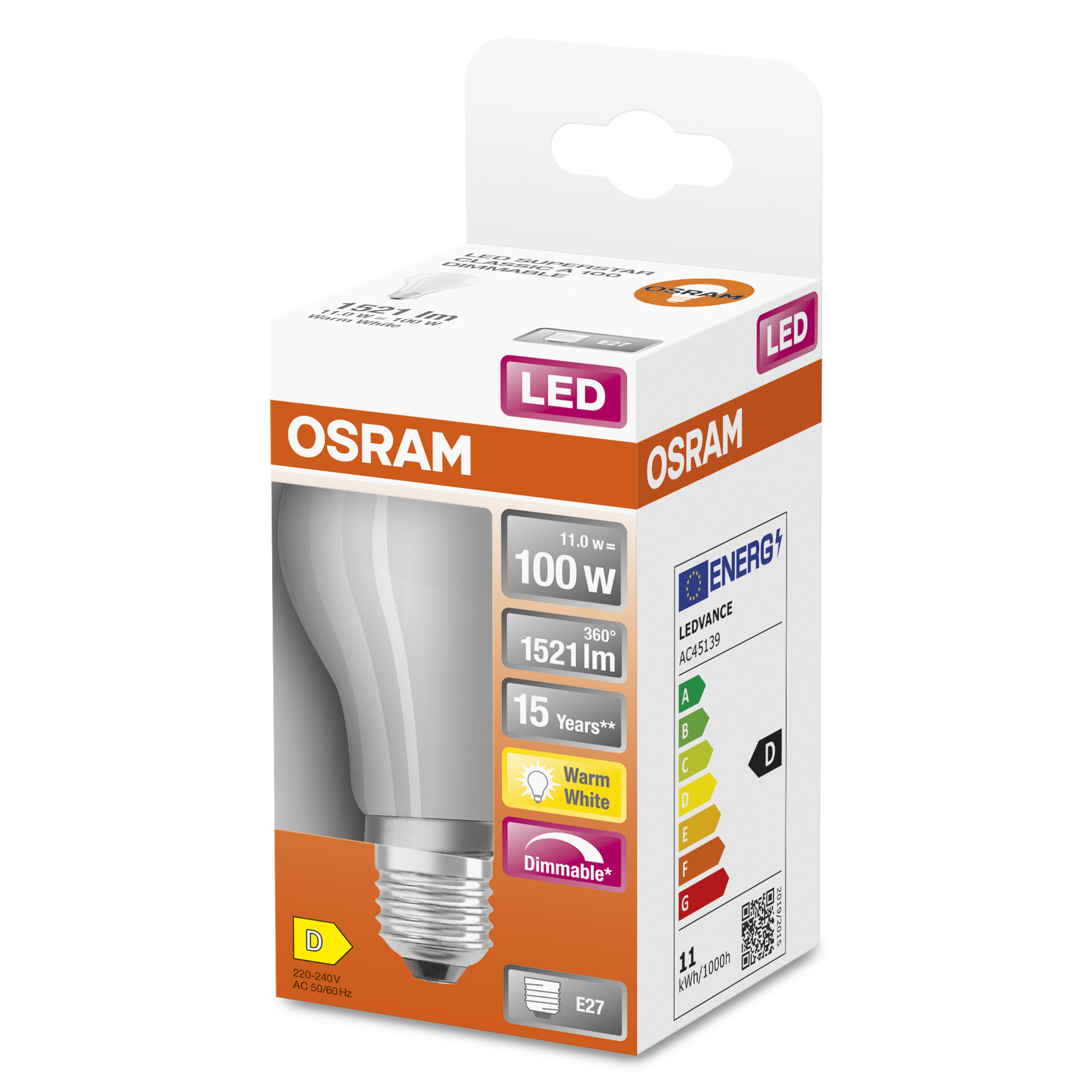 4058075245860 LEDVANCE LED Retrofit CLASSIC E27 LED Bulbs, Warm White, Classic Bulb shape