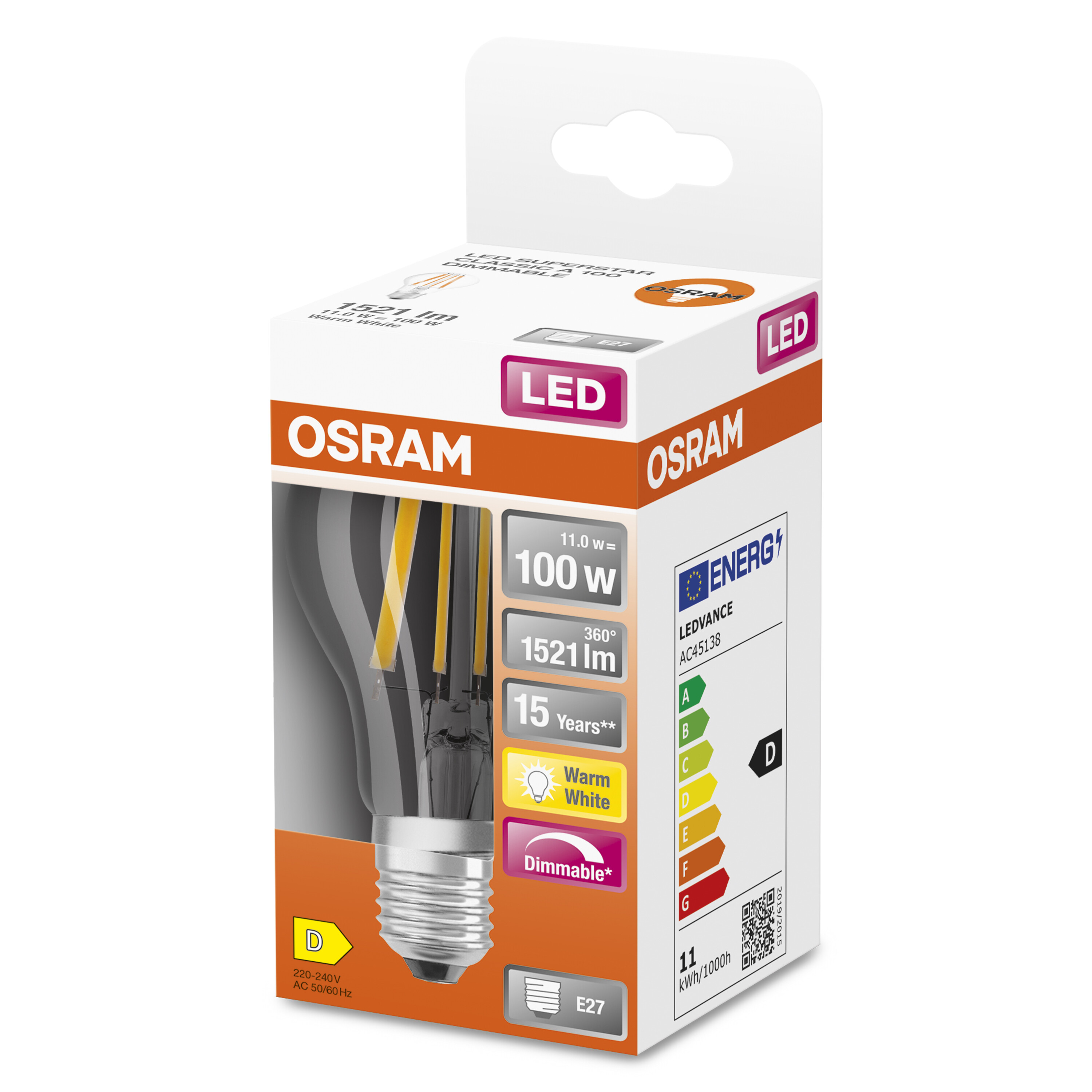 4058075245907 LEDVANCE LED Retrofit CLASSIC E27 LED Bulbs, Warm White, Bulb shape