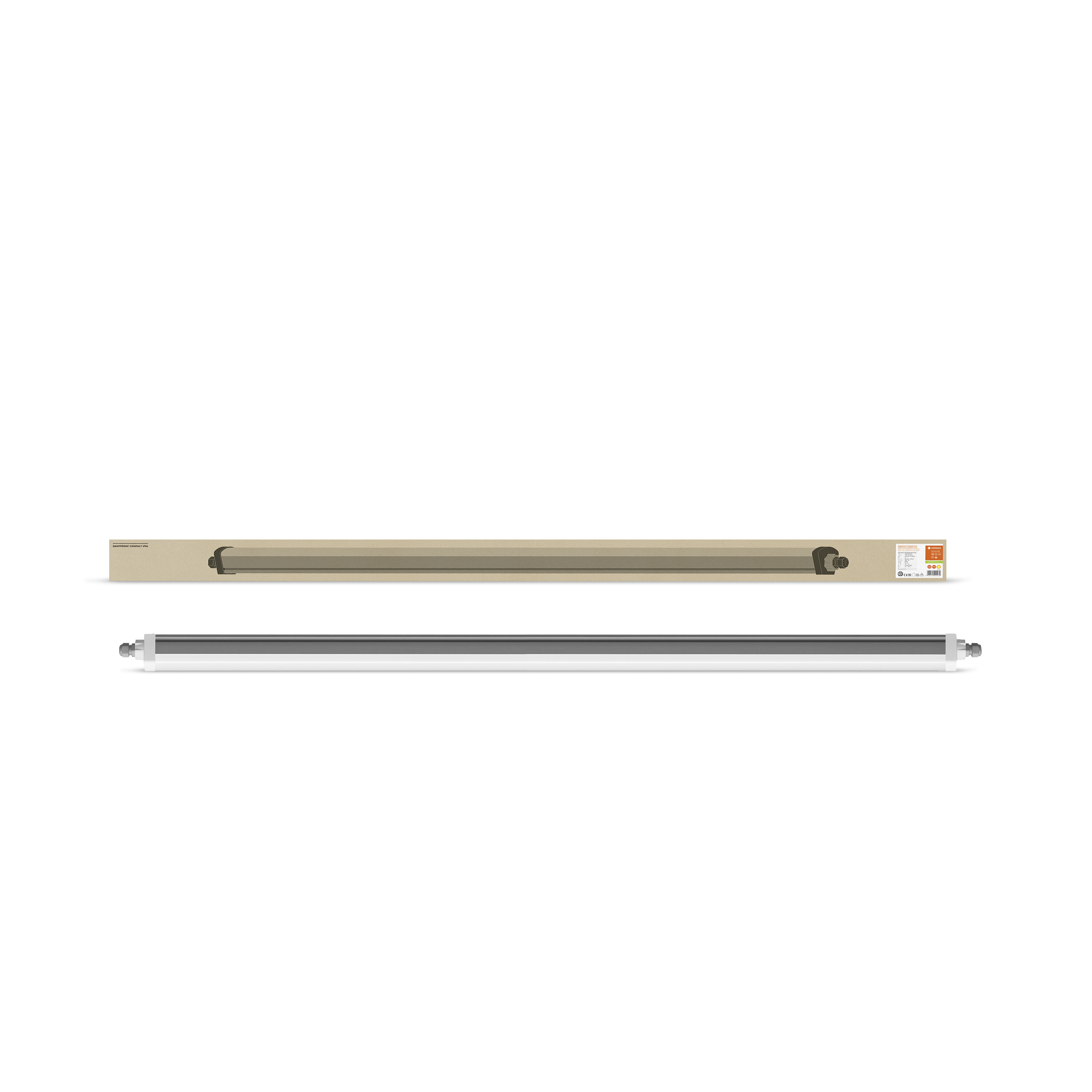 4058075424289 LEDVANCE 55 W LED Batten Light, 240V Batten Damp Proof, 1 Lamp, 1.59 m Long, IP66