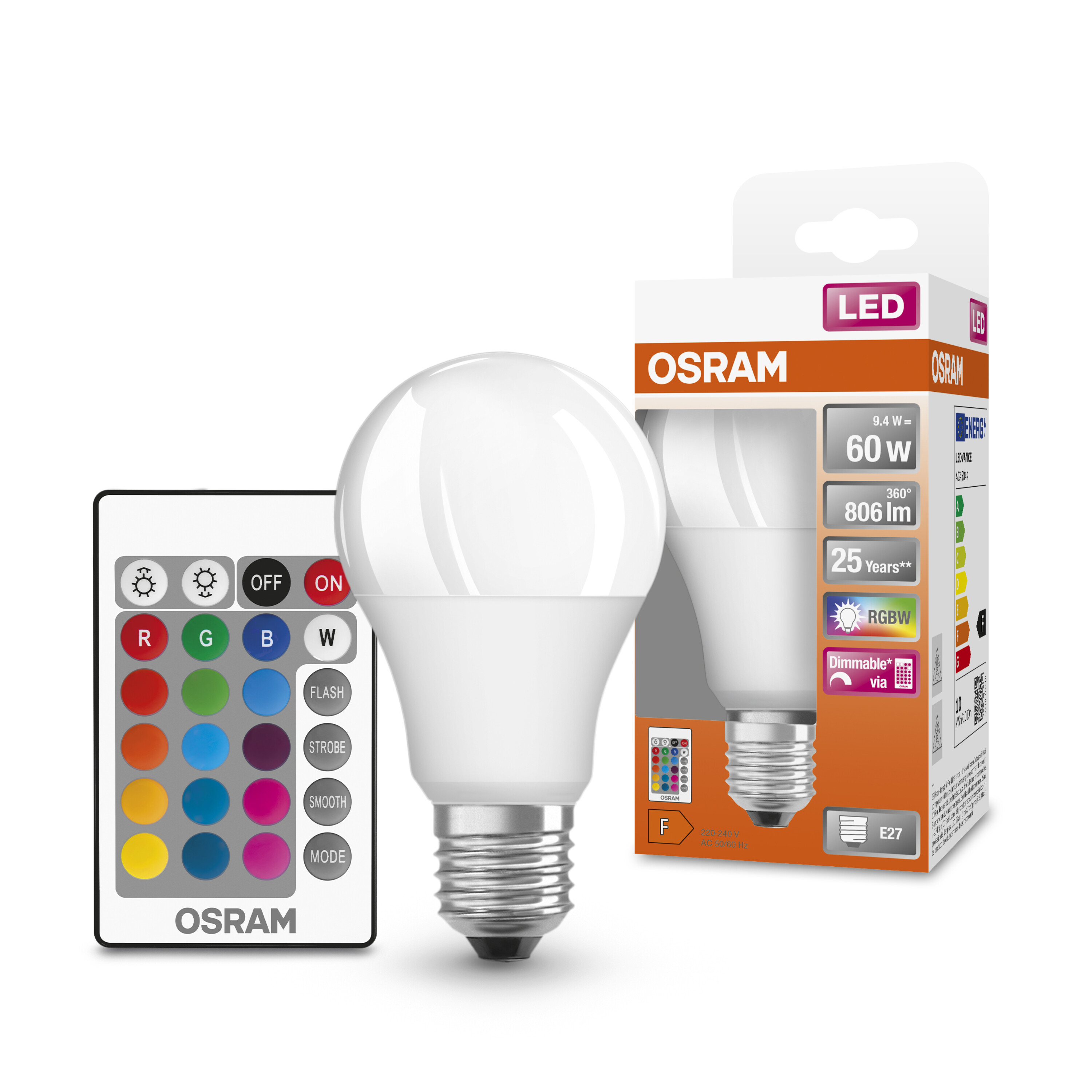 4058075430754 LEDVANCE 40580 E27 LED Bulbs, Warm White, Bulb shape