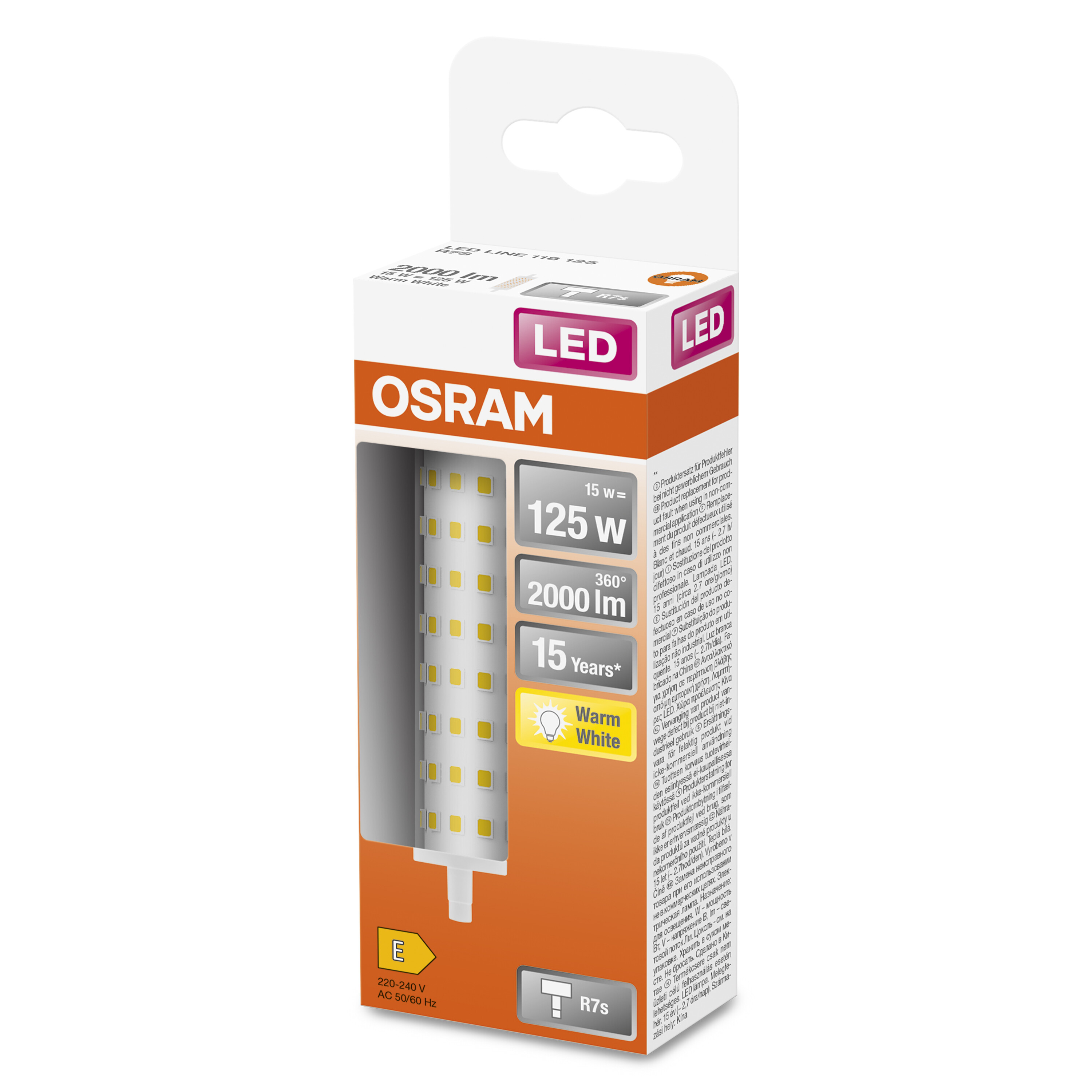 4058075432673 LEDVANCE 40580 R7S LED Bulbs, Warm White, Double Ended shape