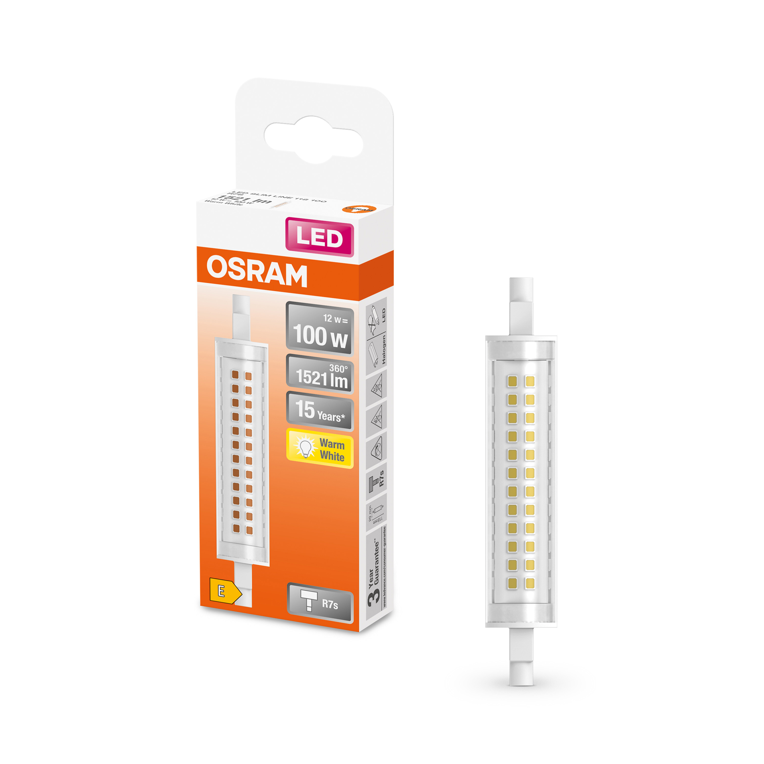 4058075432734 LEDVANCE 40580 R7S LED Bulbs, Warm White, Double Ended shape