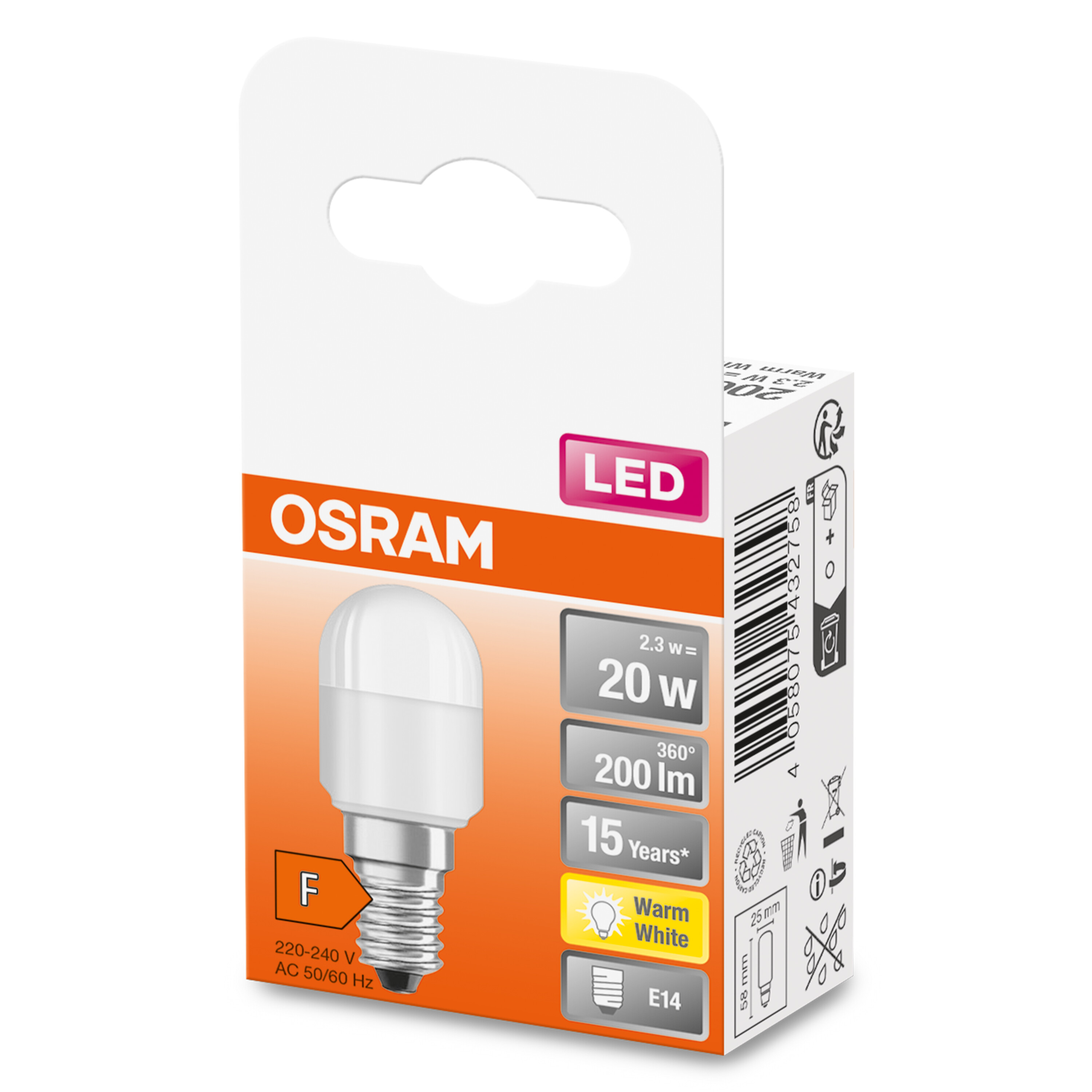 4058075432758 LEDVANCE LED SPECIAL E14 LED Bulbs 2.3 W(20 W), 2700k, Warm White, T shape