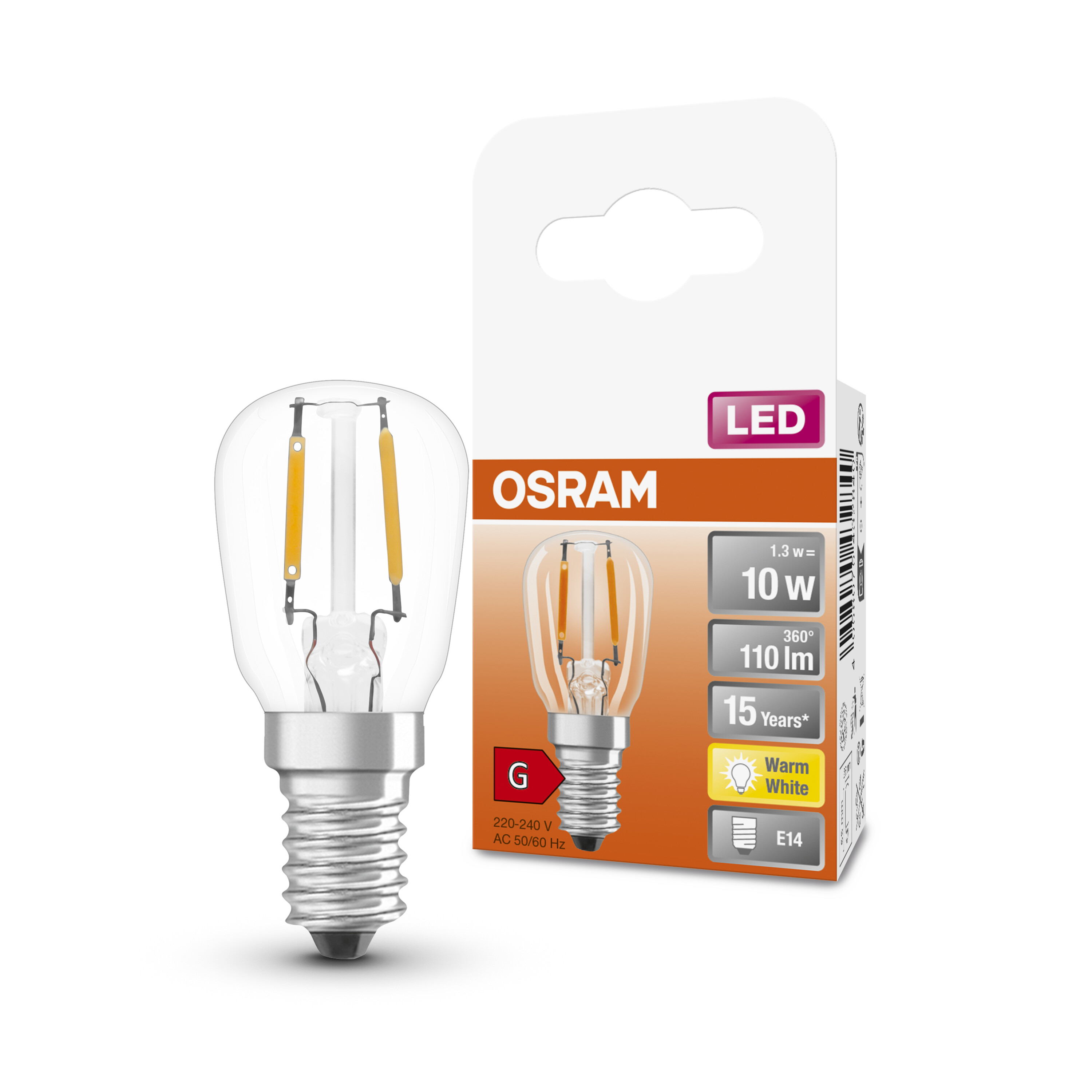 4058075432840 LEDVANCE LED SPECIAL E14 LED Bulbs 2.2 W(10 W), 2700k, Warm White, T shape