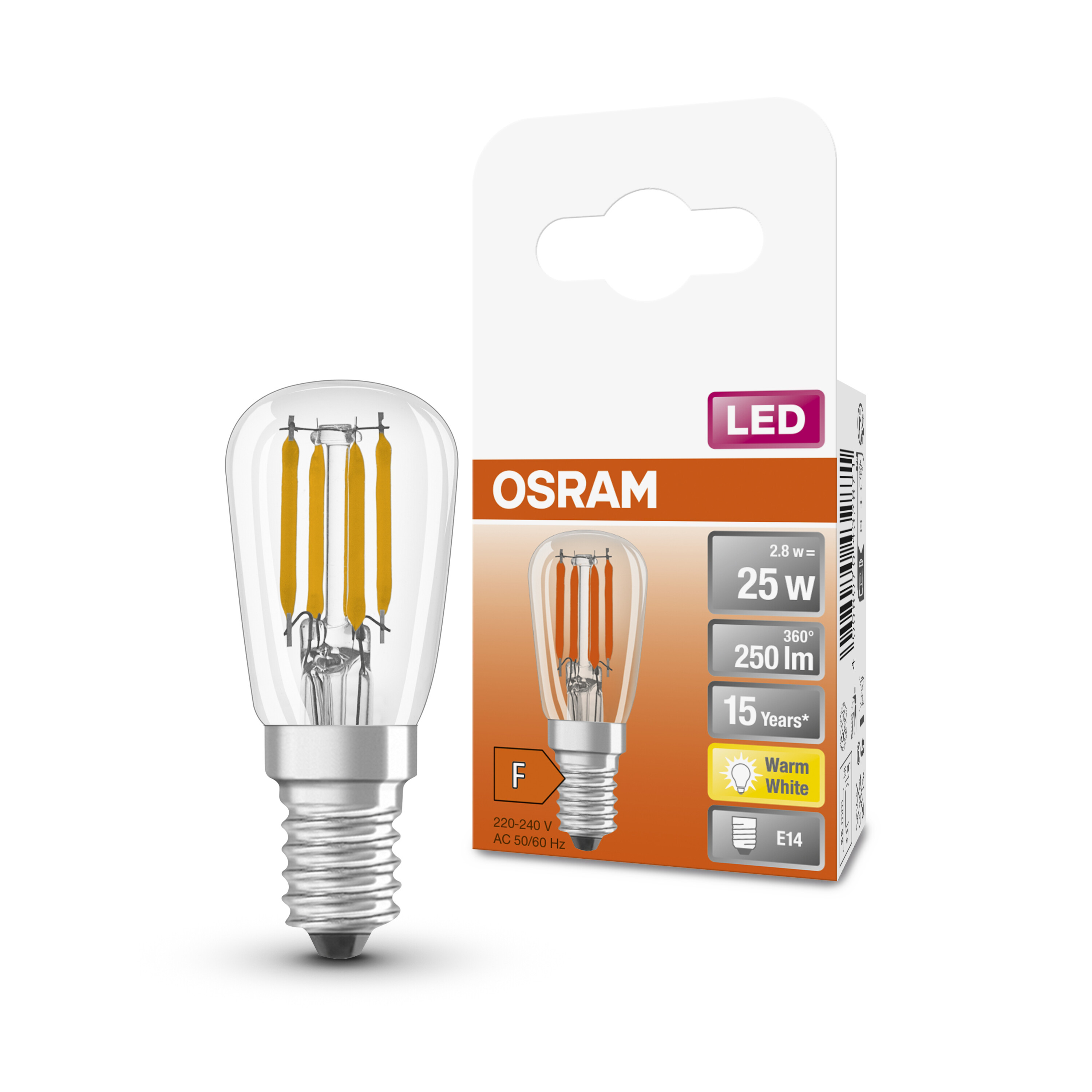 4058075432871 LEDVANCE LED SPECIAL E14 LED Bulbs 2.8 W(25 W), 2700k, Warm White, T shape