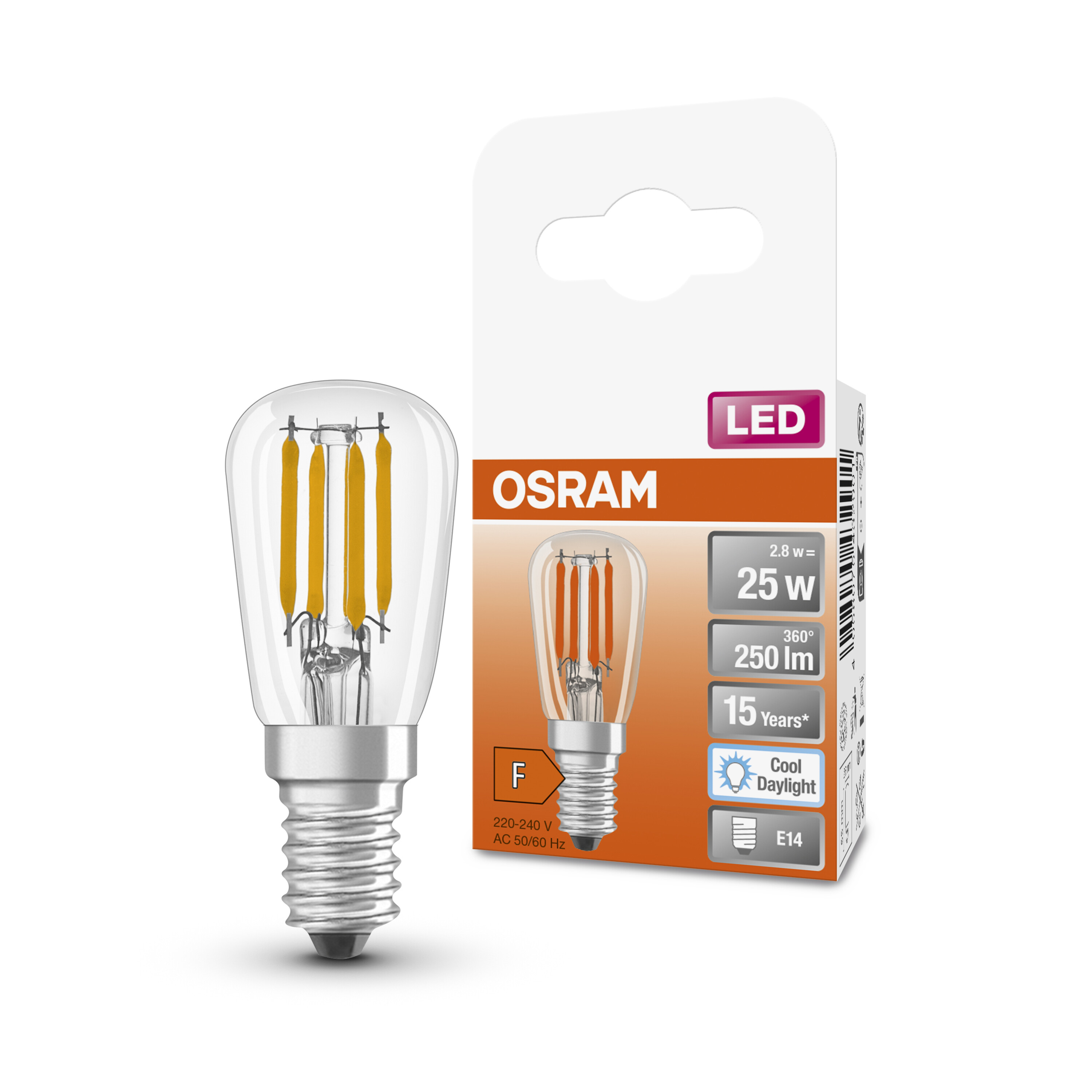 4058075432901 LEDVANCE LED SPECIAL E14 LED Bulbs 2.8 W(25 W), 6500k, Cool Daylight, T shape