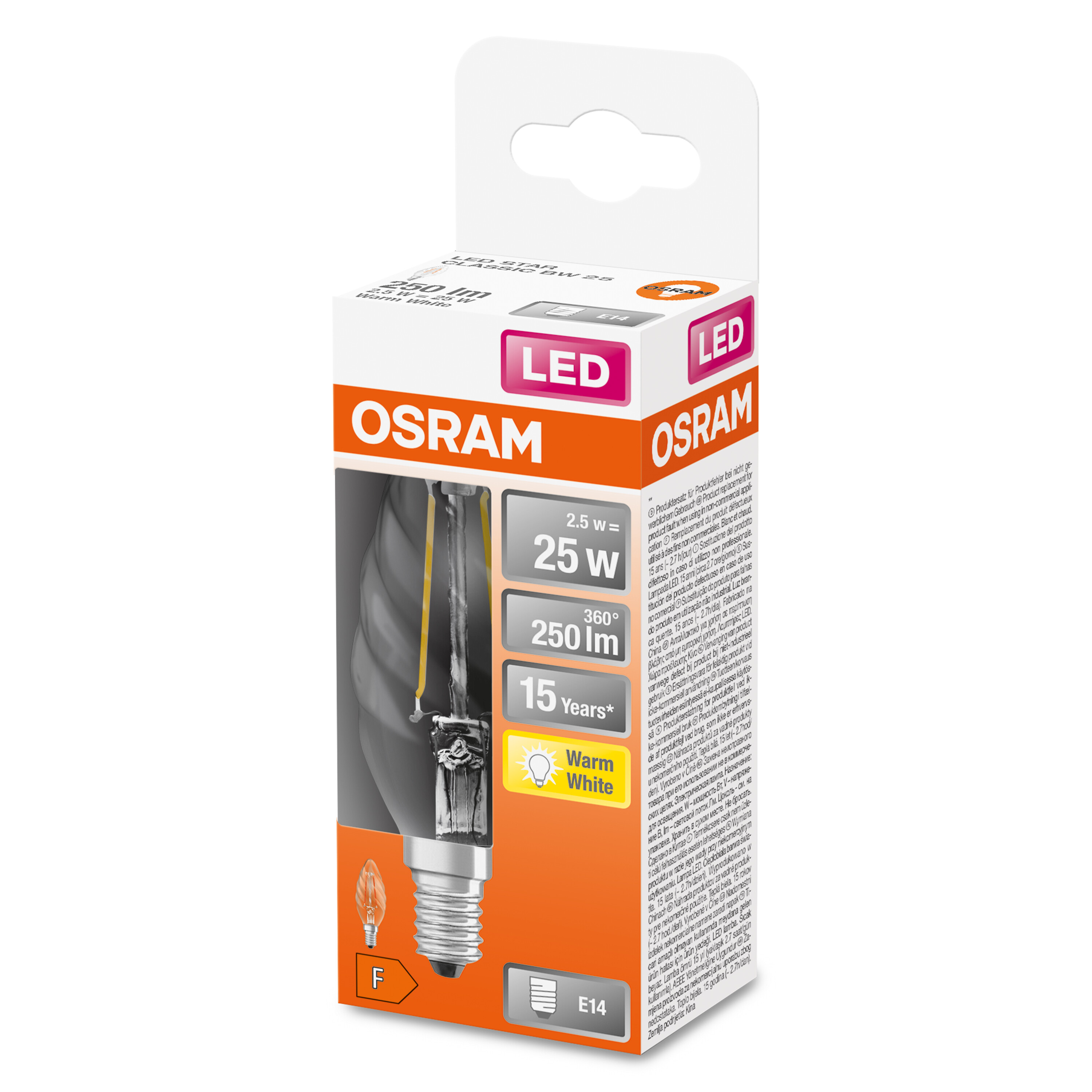 4058075436565 LEDVANCE LED Retrofit CLASSIC E14 LED Bulbs, Warm White, Candle shape