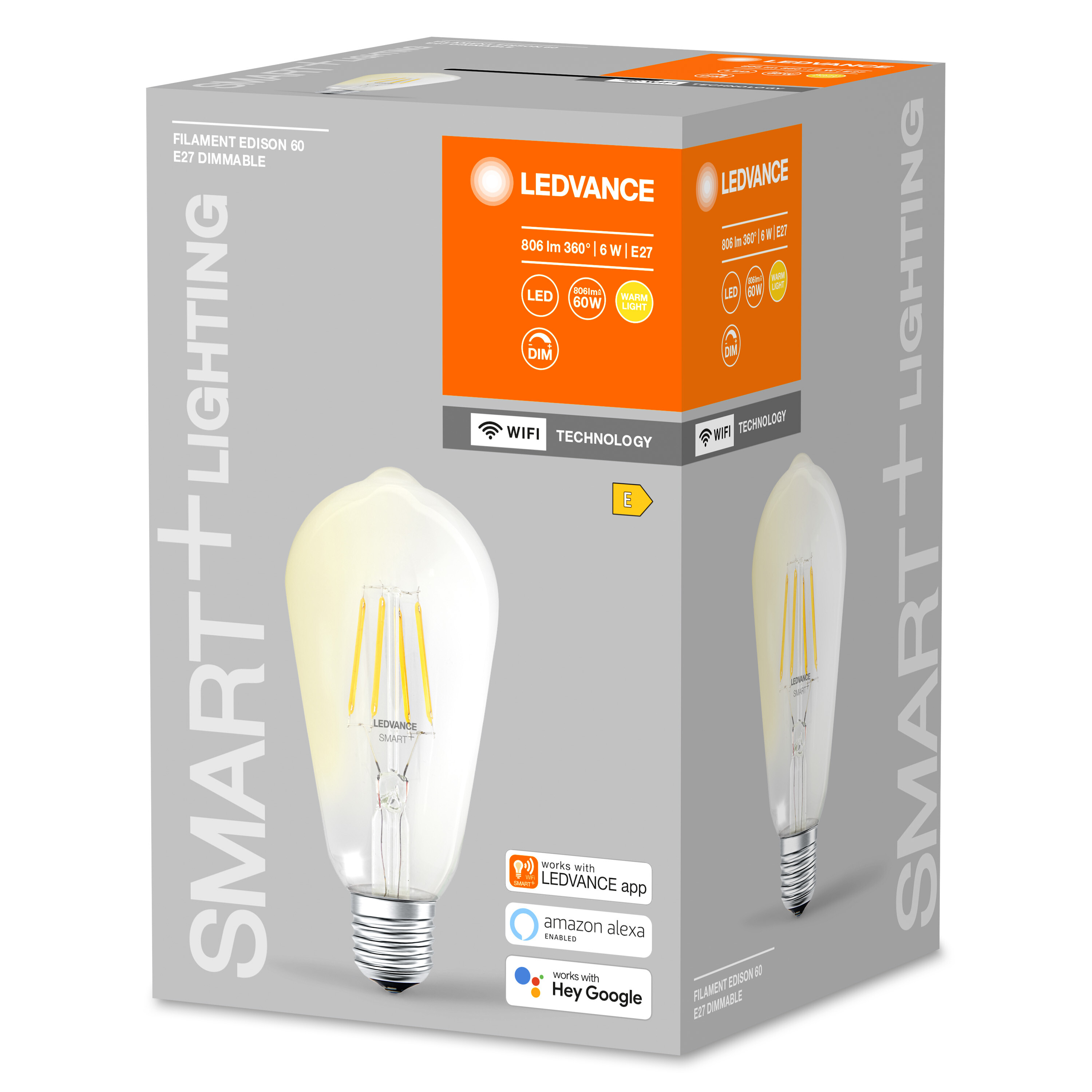 4058075528277 LEDVANCE Smart E27 LED Bulbs, Warm White, Clear, Bulb shape