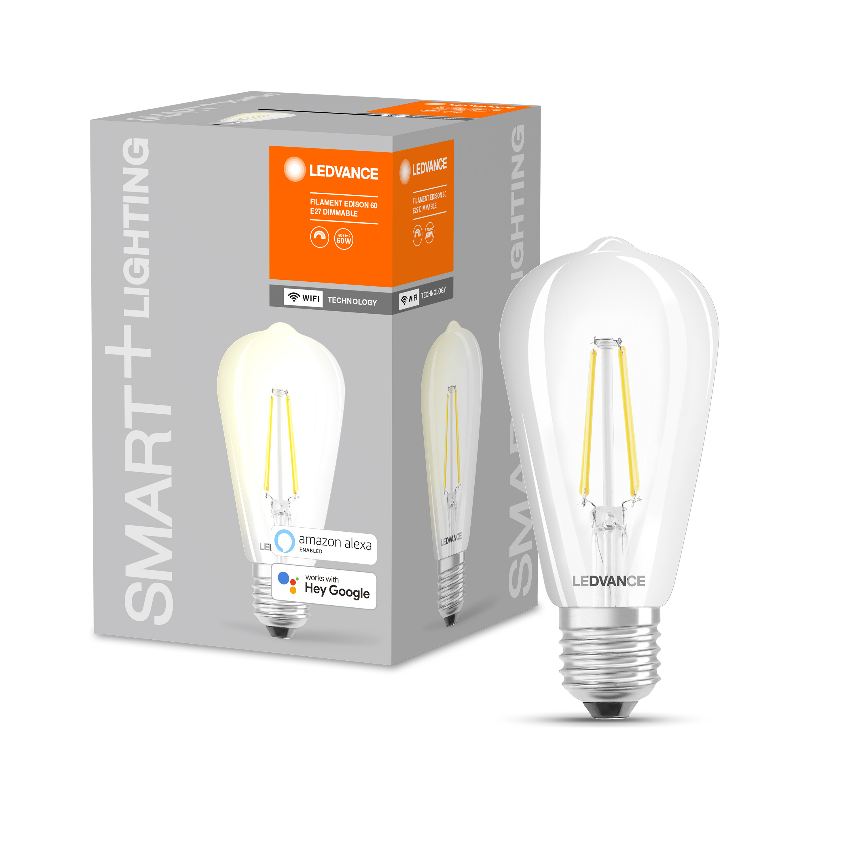 4058075528277 LEDVANCE Smart E27 LED Bulbs, Warm White, Clear, Bulb shape