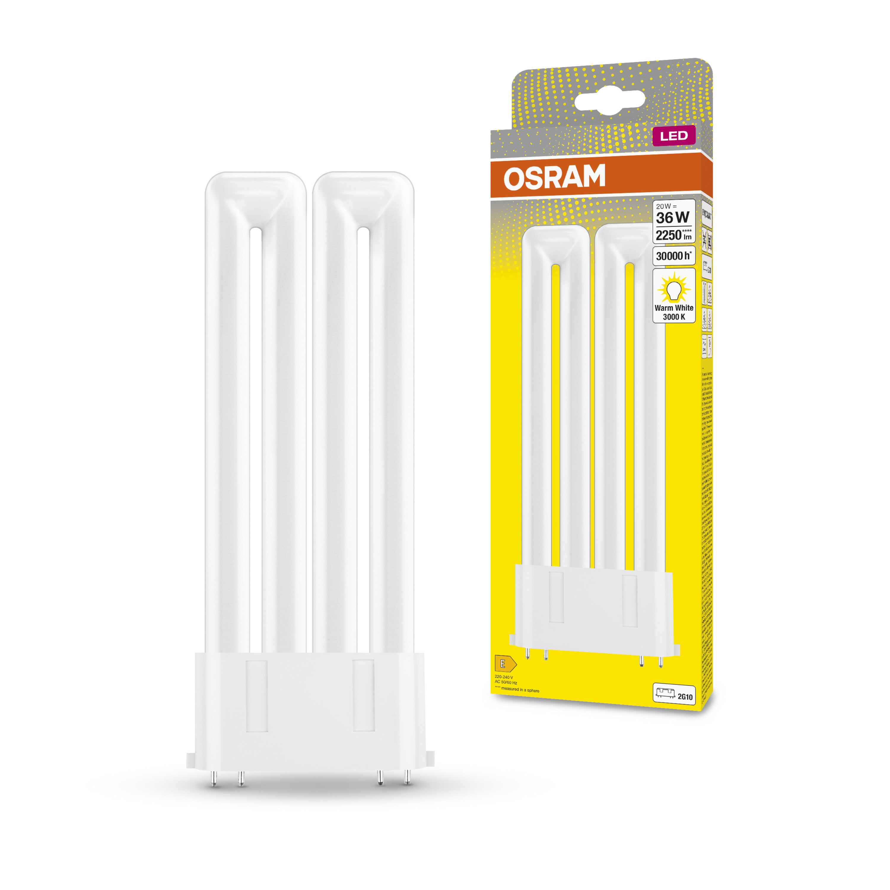 4058075559295 LEDVANCE DULUX 2G10 LED Bulbs, Warm White, U Bend shape