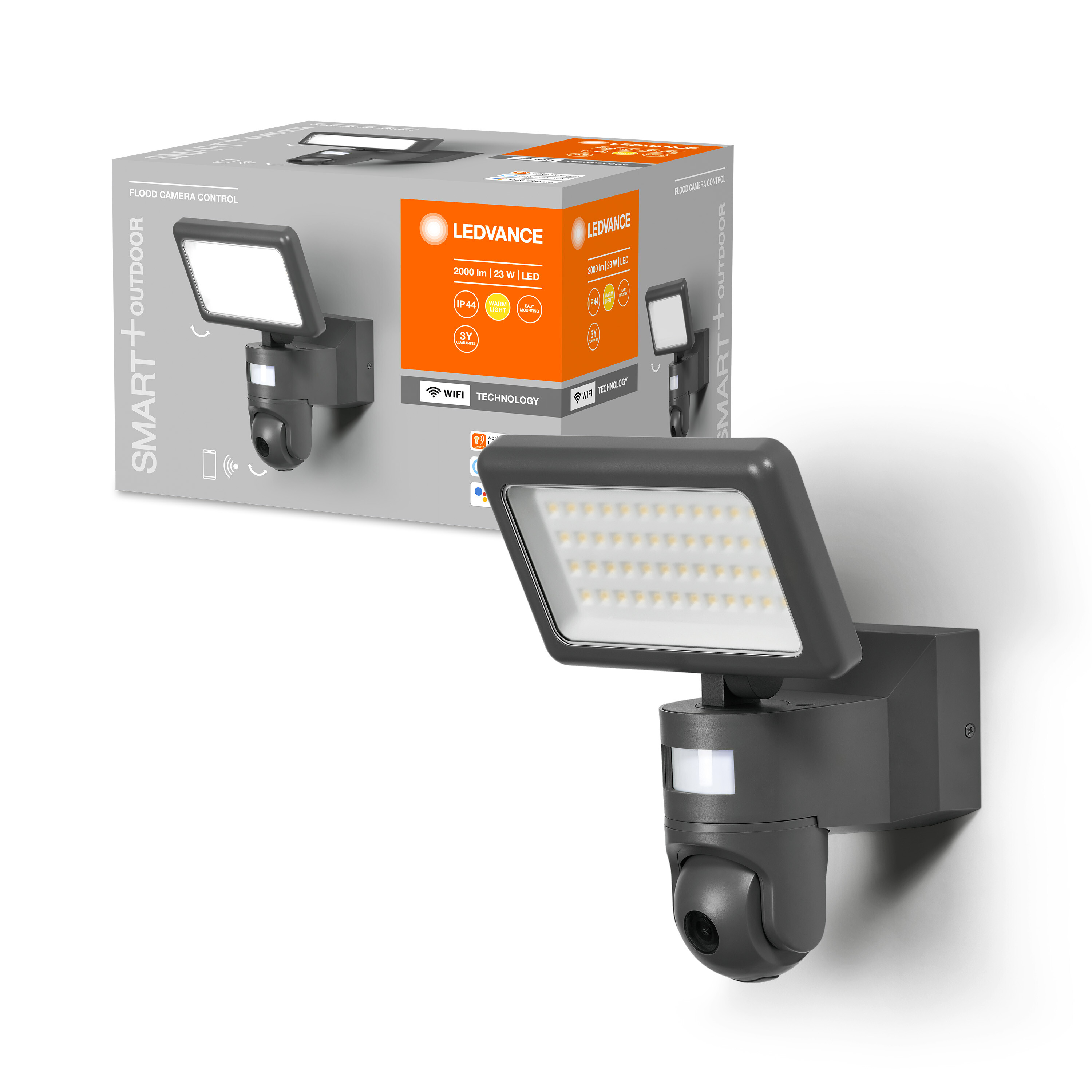 4058075564626 LEDVANCE Smart Floodlight Warm White, IP44, 2000 lm, 106.20 °