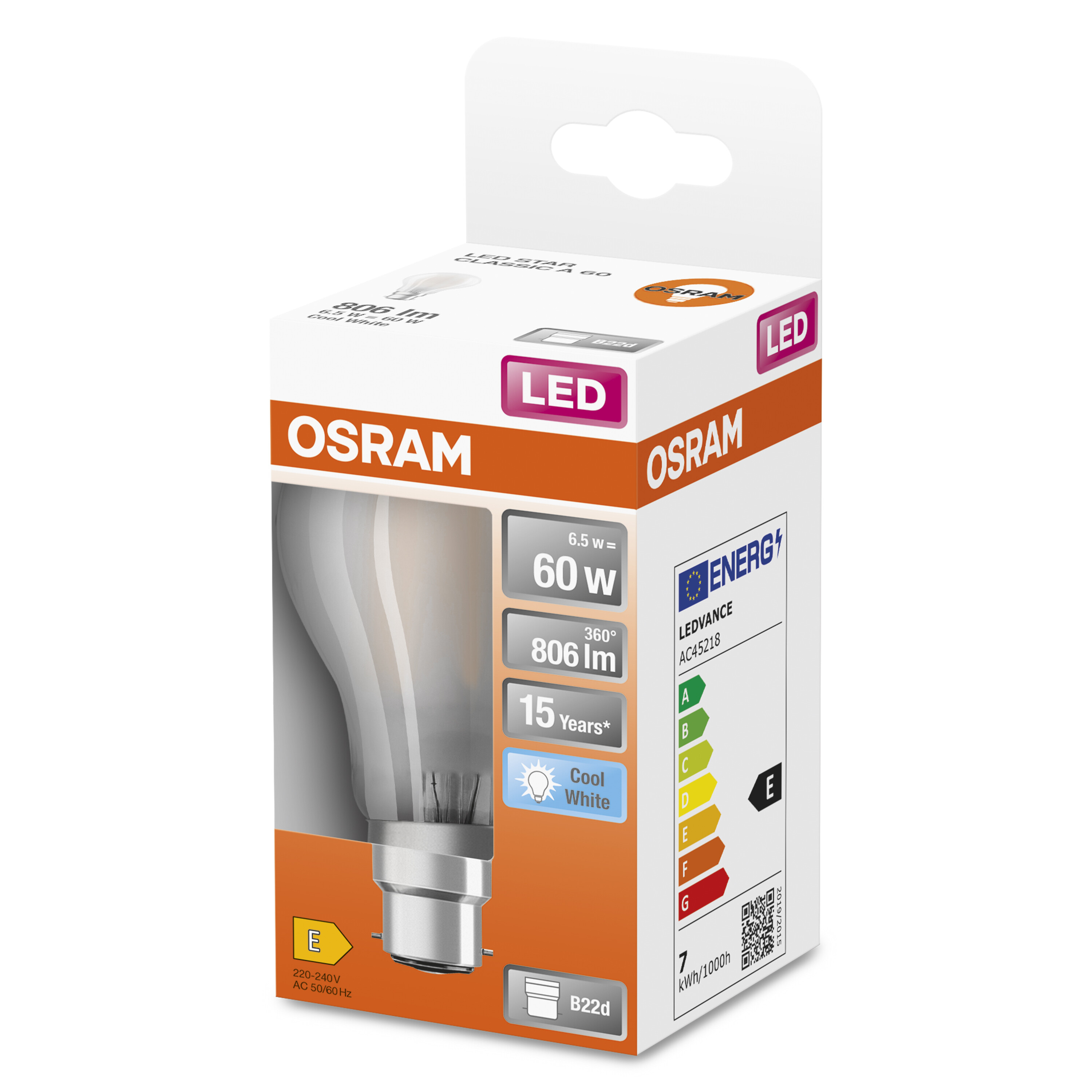 4058075592698 LEDVANCE 40580 B22D LED Bulbs, Warm White, Classic Bulb shape