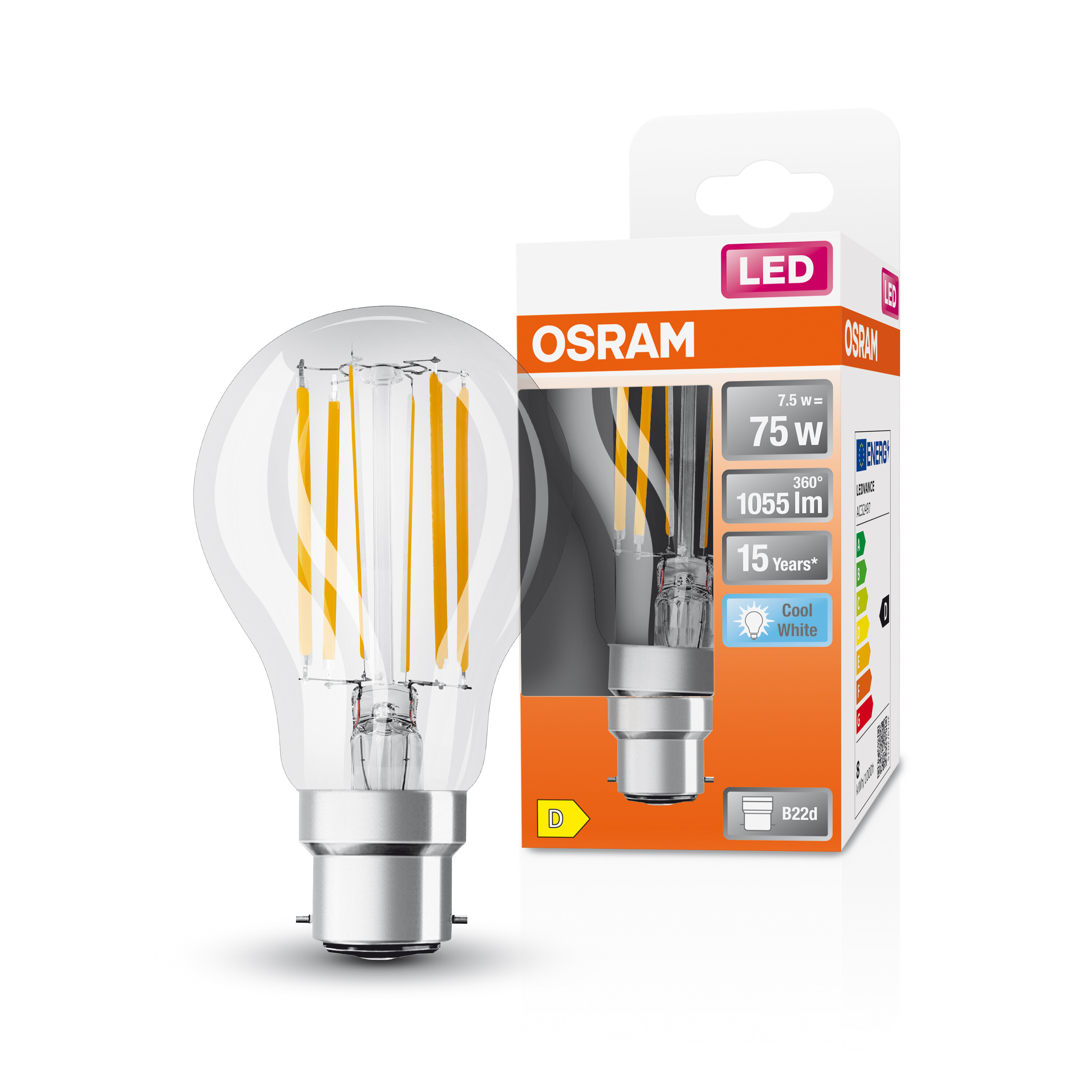 4058075592711 LEDVANCE 40580 B22D LED Bulbs, Cool White, Classic Bulb shape