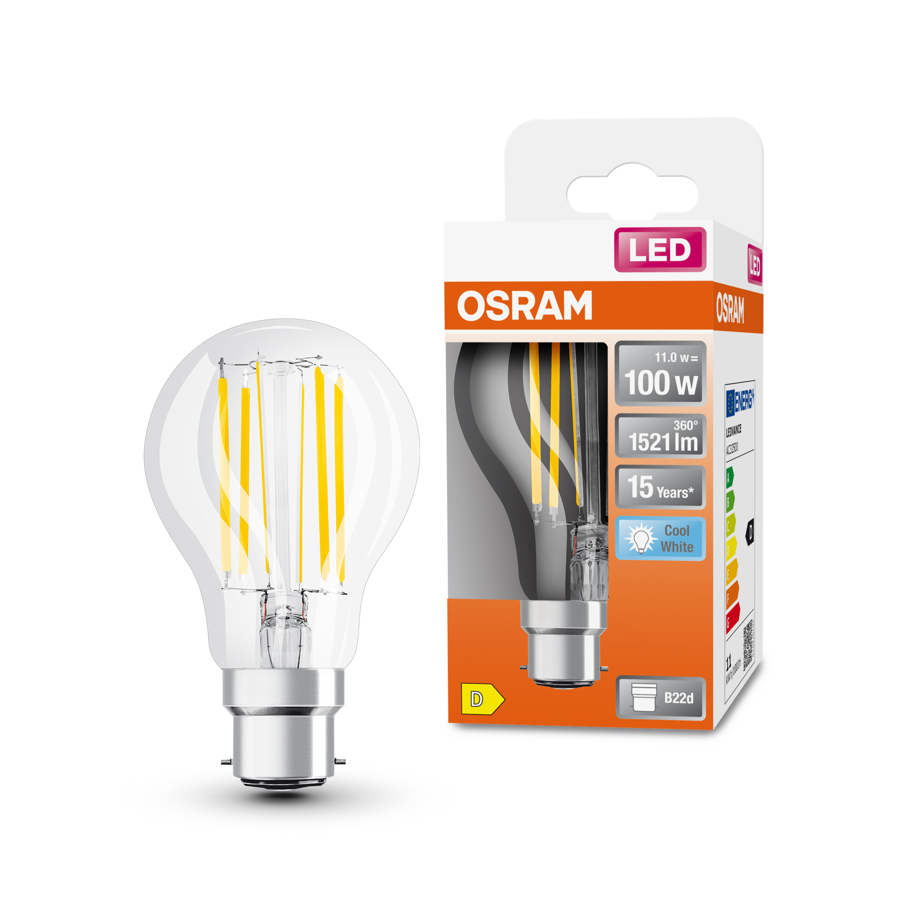 4058075592773 LEDVANCE 40580 B22D LED Bulbs, Cool White, Classic Bulb shape
