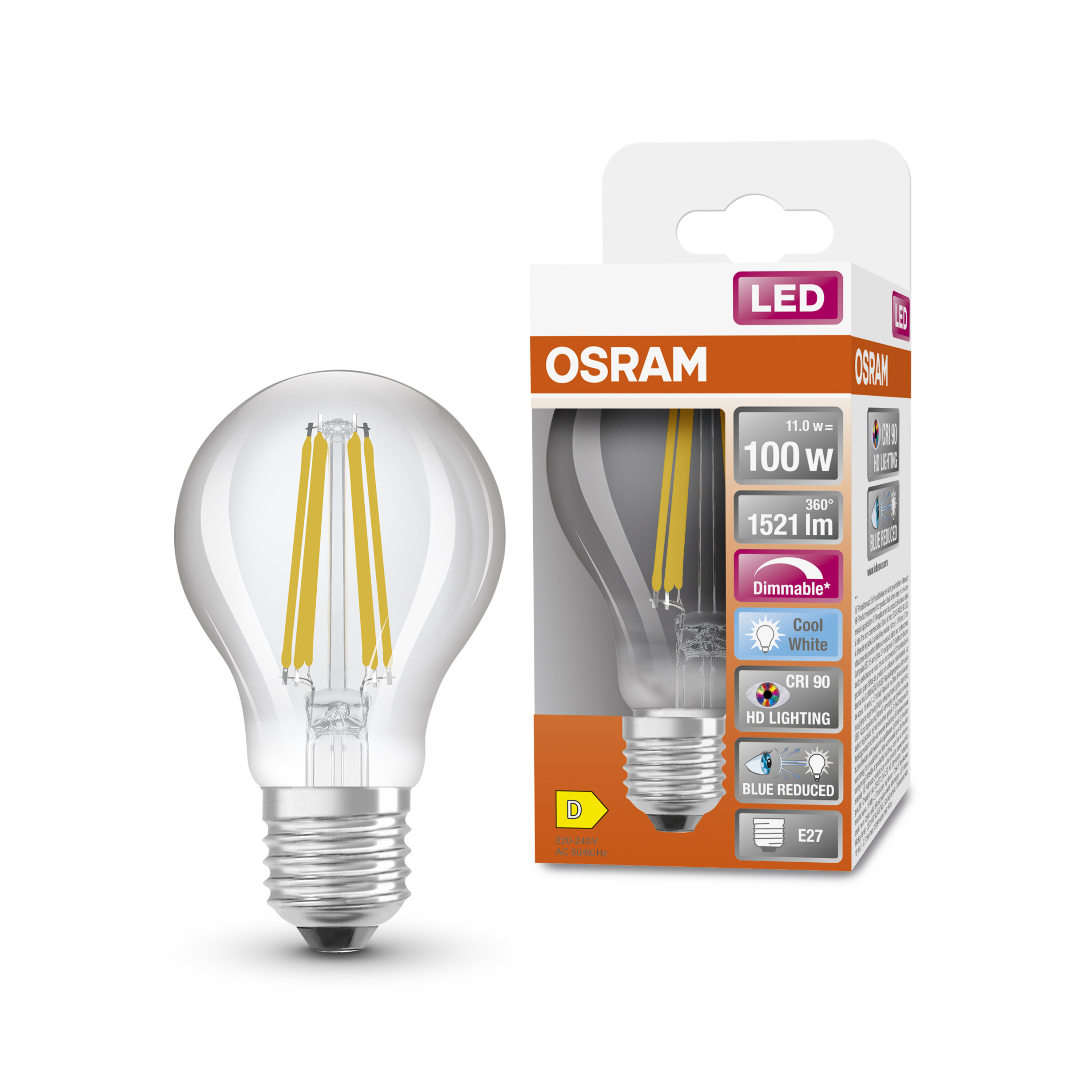 4058075602557 LEDVANCE LED Superstar Plus Classic E27 LED Bulbs 11 W(100 W), 4000k, Cool White, Bulb shape