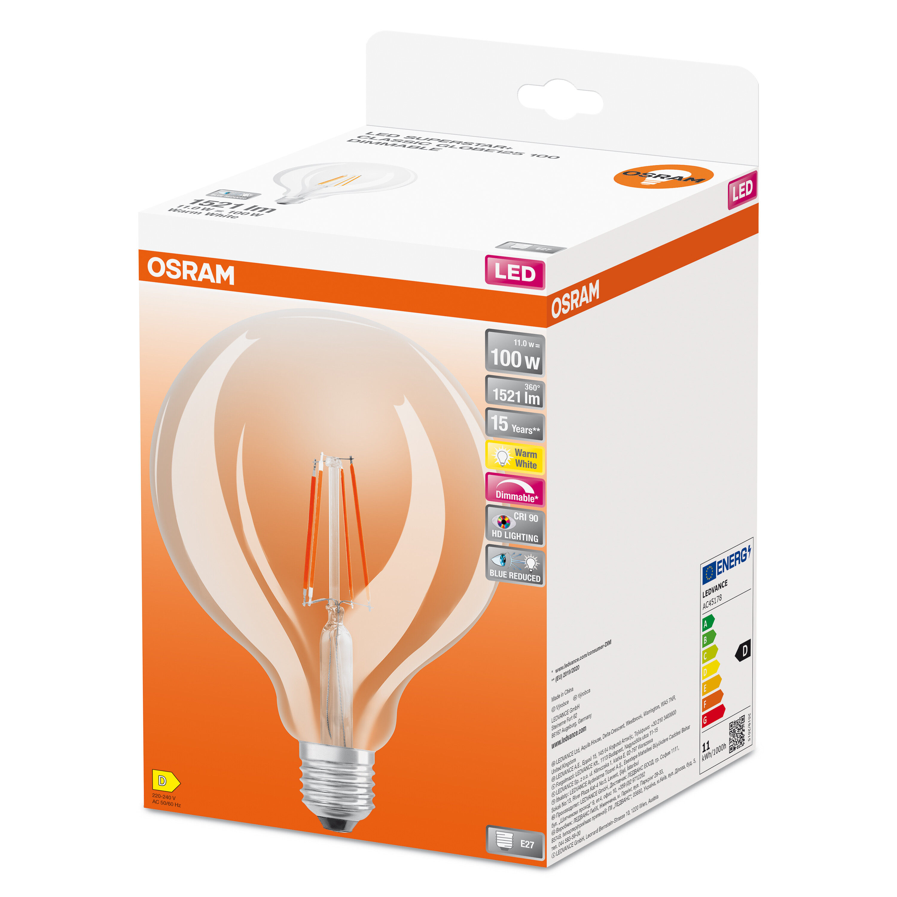 4058075602915 LEDVANCE LED Superstar Plus Classic E27 LED Bulbs, Warm White, Bulb shape