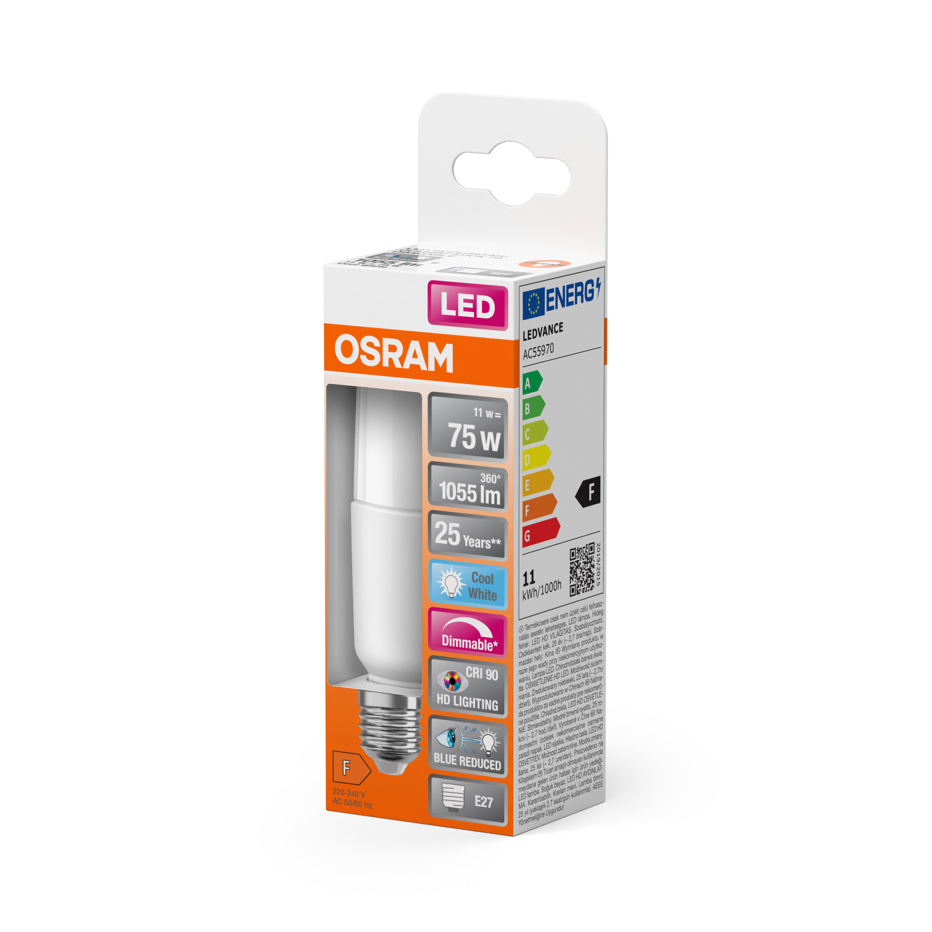 4058075611566 LEDVANCE LED Superstar Plus Classic E27 LED Bulbs, Cool White, Capsule shape