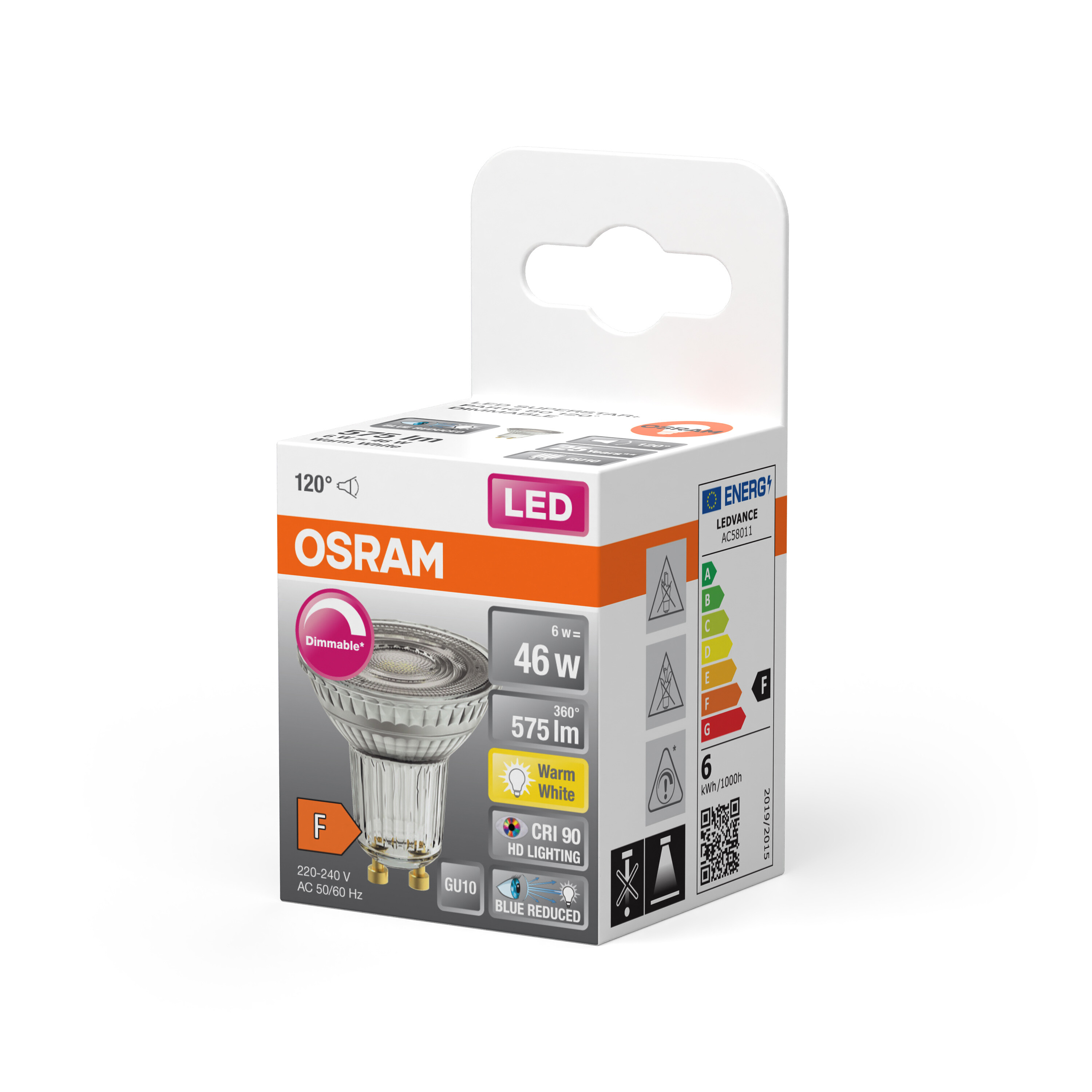 4058075613164 LEDVANCE LED SUPERSTAR PLUS GU10 LED Bulbs, Warm White, PAR 16 shape