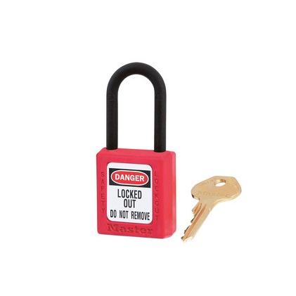 Master Lock Key Thermoplastic Safety Padlock, 6 mm Shackle