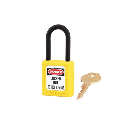 Master Lock Key Thermoplastic Safety Padlock, 6 mm Shackle