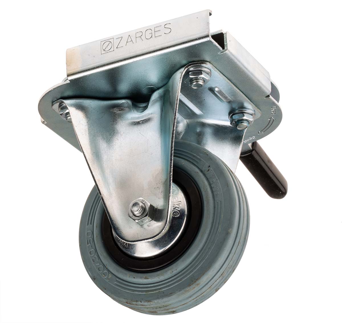 Zarges Fixed Castor Wheel, 200 kg Capacity, 100 mm Wheel Solid Rubber