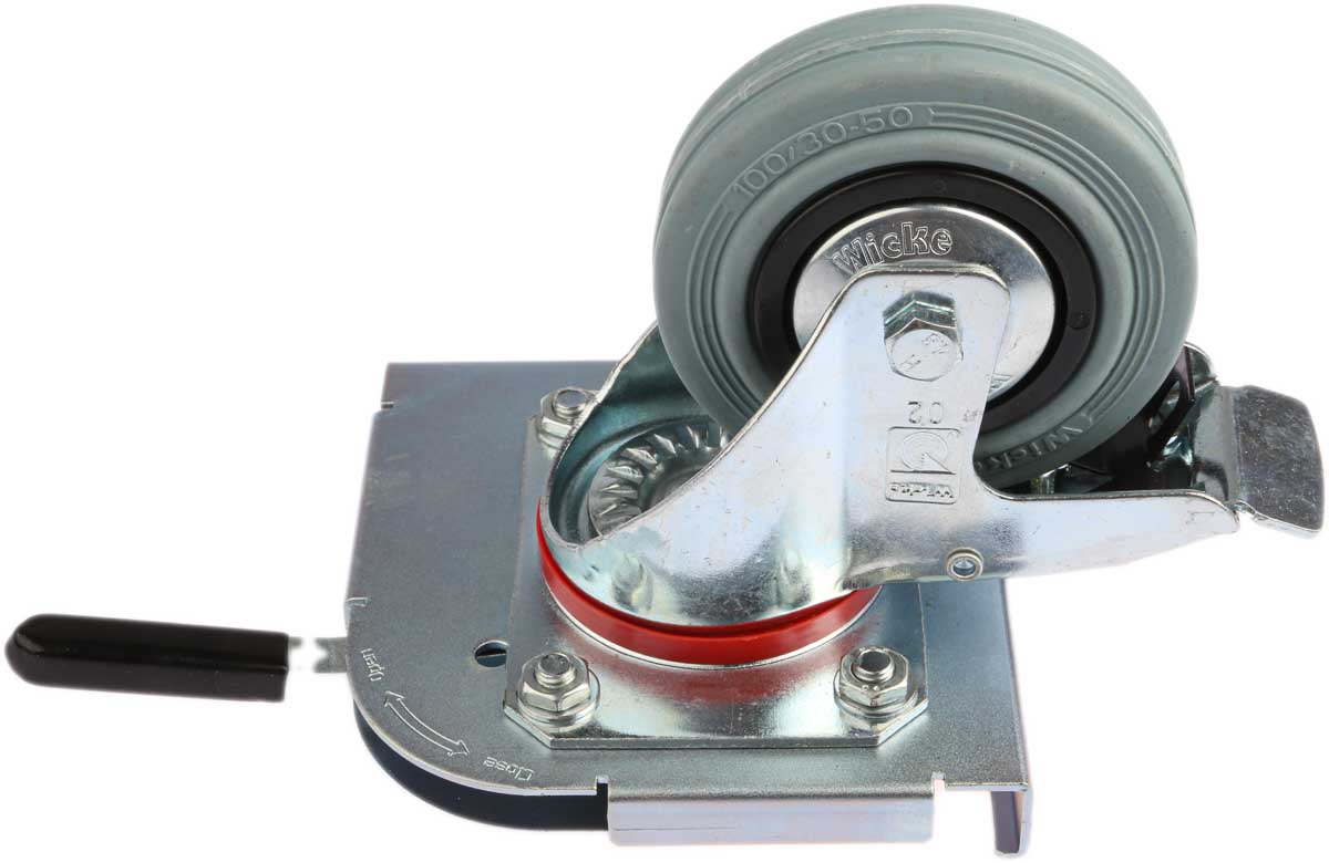 Zarges Braked Swivel Castor Wheel, 90 kg Capacity, 100 mm Wheel