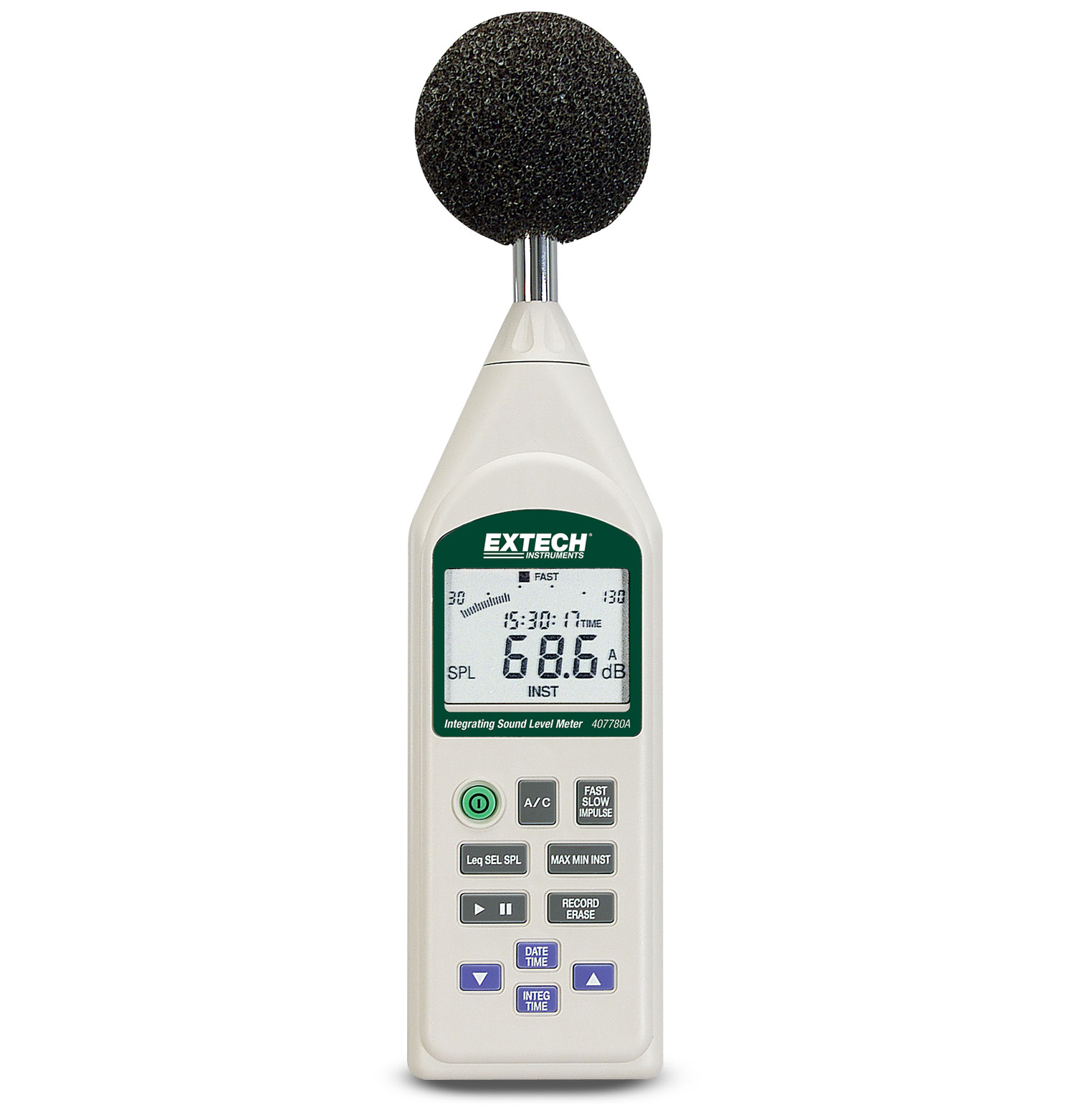 Extech  Data Logging  Sound Level Meter 30 dB to 130 dB 8 kHz max