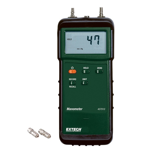 Extech 407910  Differential Manometer With 2 Pressure Port/s, Max Pressure Measurement 29 psi