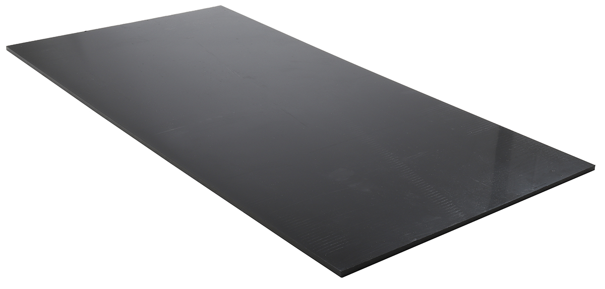 RS PRO Black High Density Polyethylene Plastic Sheet, 1 m x 500mm x 8 mm