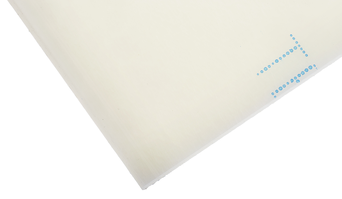 RS PRO Natural Polyamide Plastic Sheet, 500 mm x 305mm x 6.6 mm