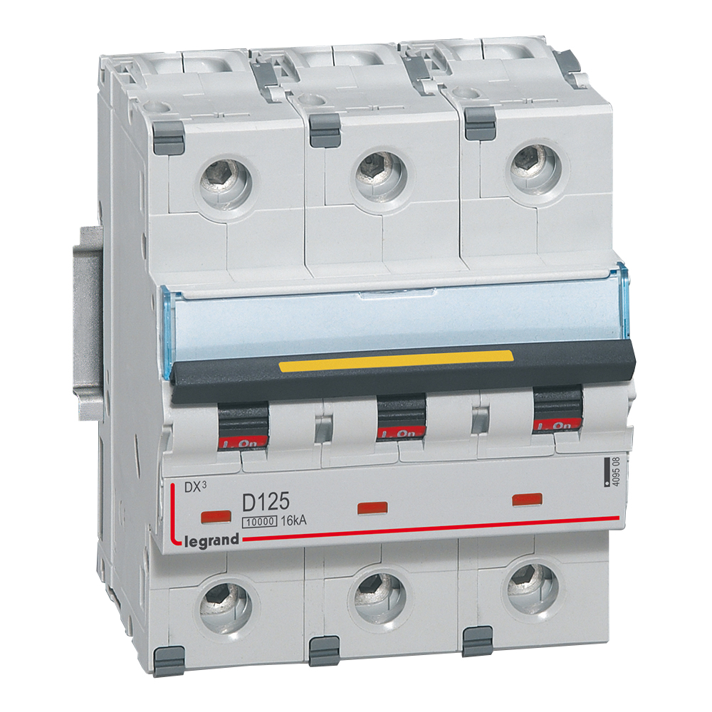 Legrand Circuit Breaker - 3-Pole, Screw, 125A Current Rating, 500V ac