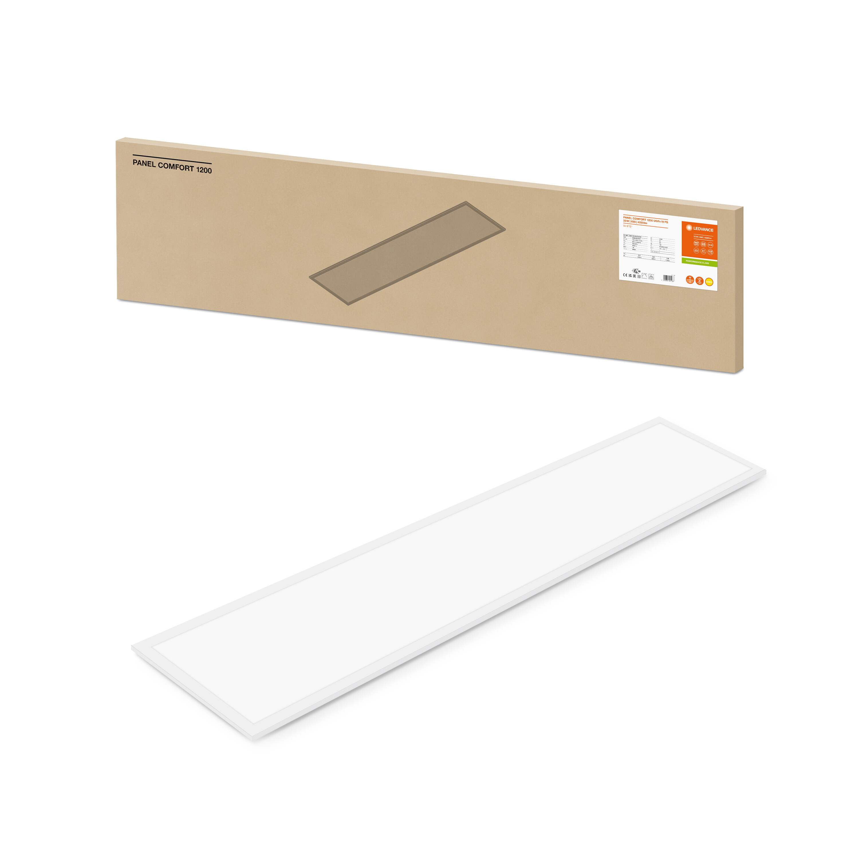 4099854004087 LEDVANCE 33 W Rectangular LED Panel Light, Warm White, 3000K, L 1.2 m W 295mm