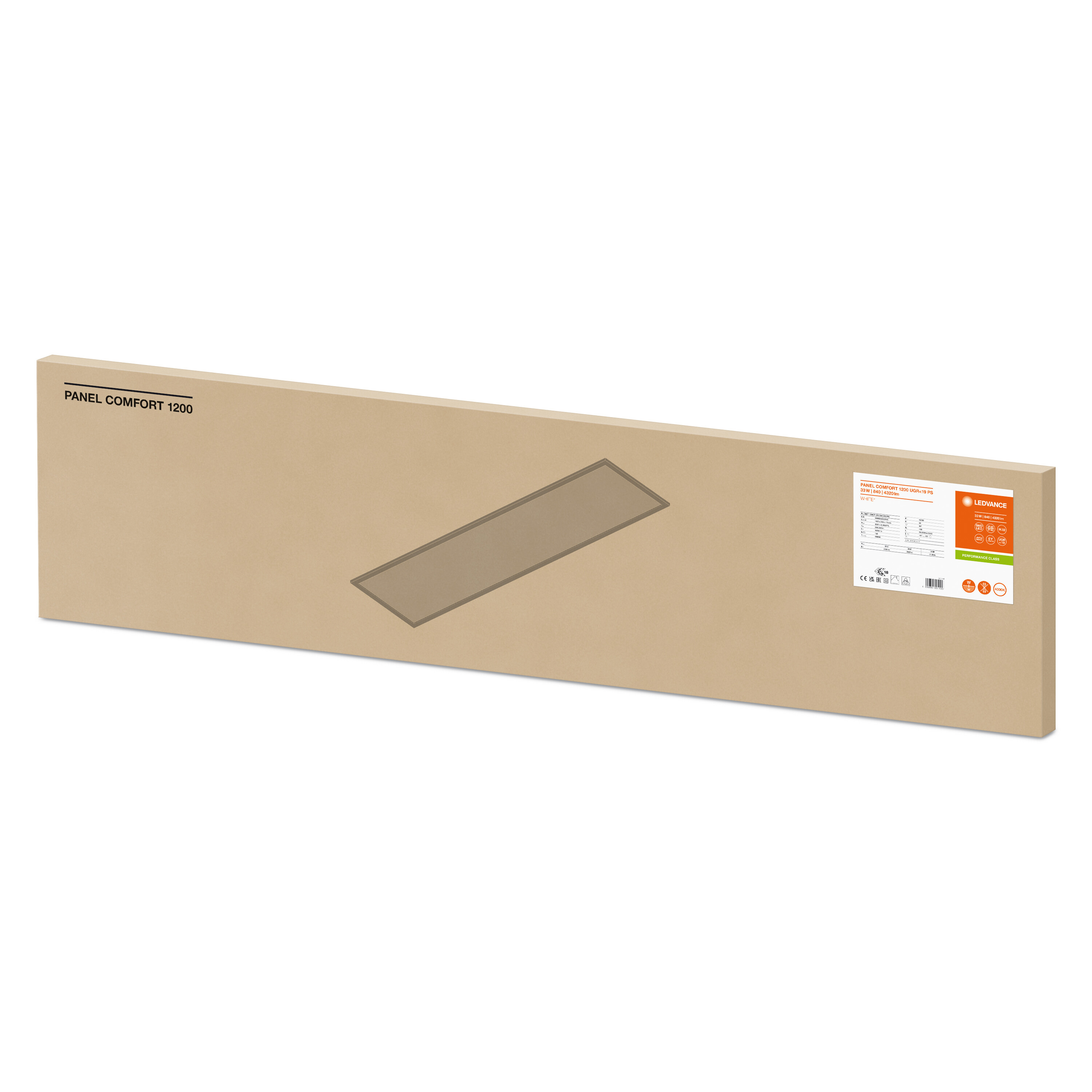 4099854004100 LEDVANCE 33 W Rectangular LED Panel Light, Cool White, 4000K, L 1.195 m W 295mm