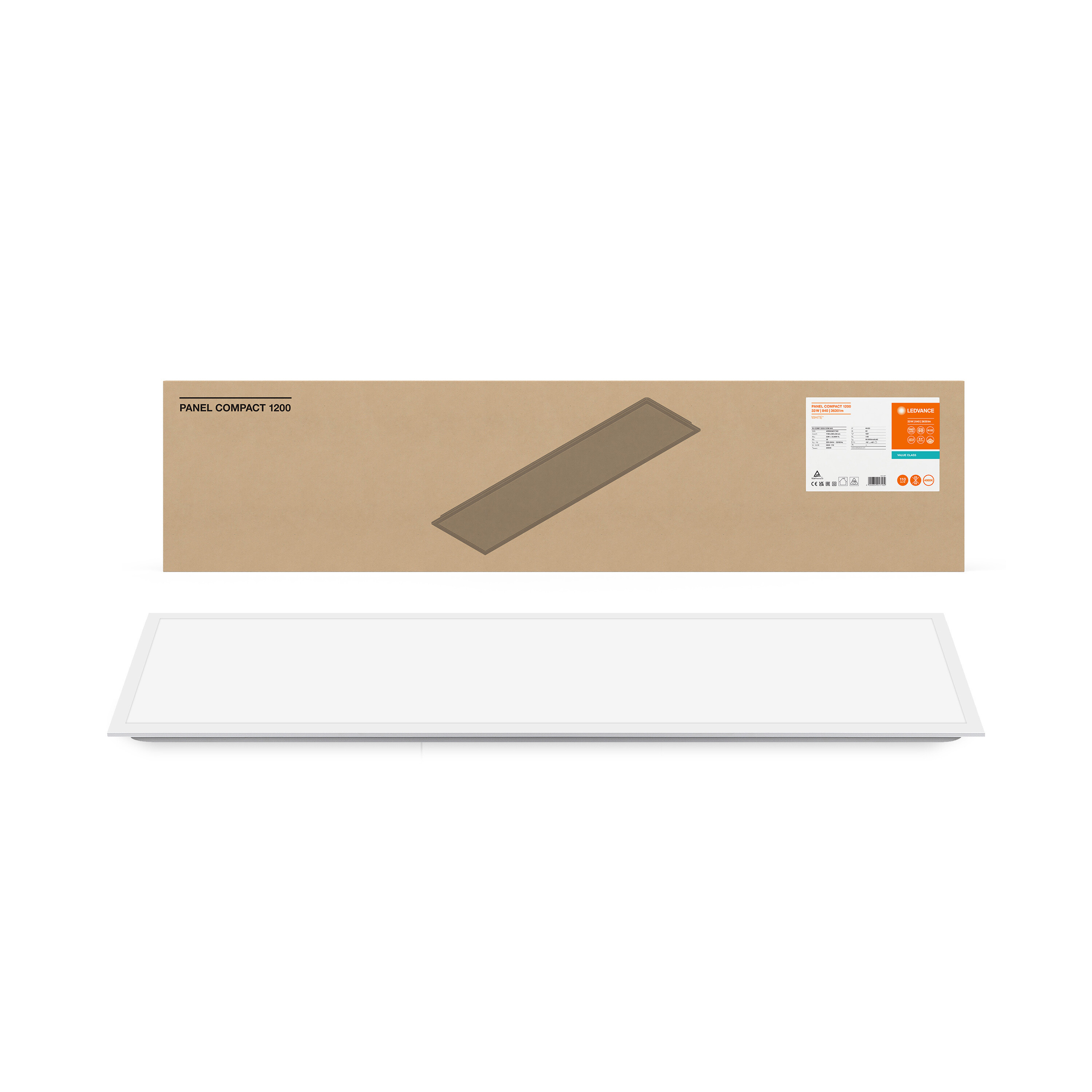 4099854017162 LEDVANCE 33 W Rectangular LED Panel Light, Cool White, 4000K, L 1.195 m W 295mm