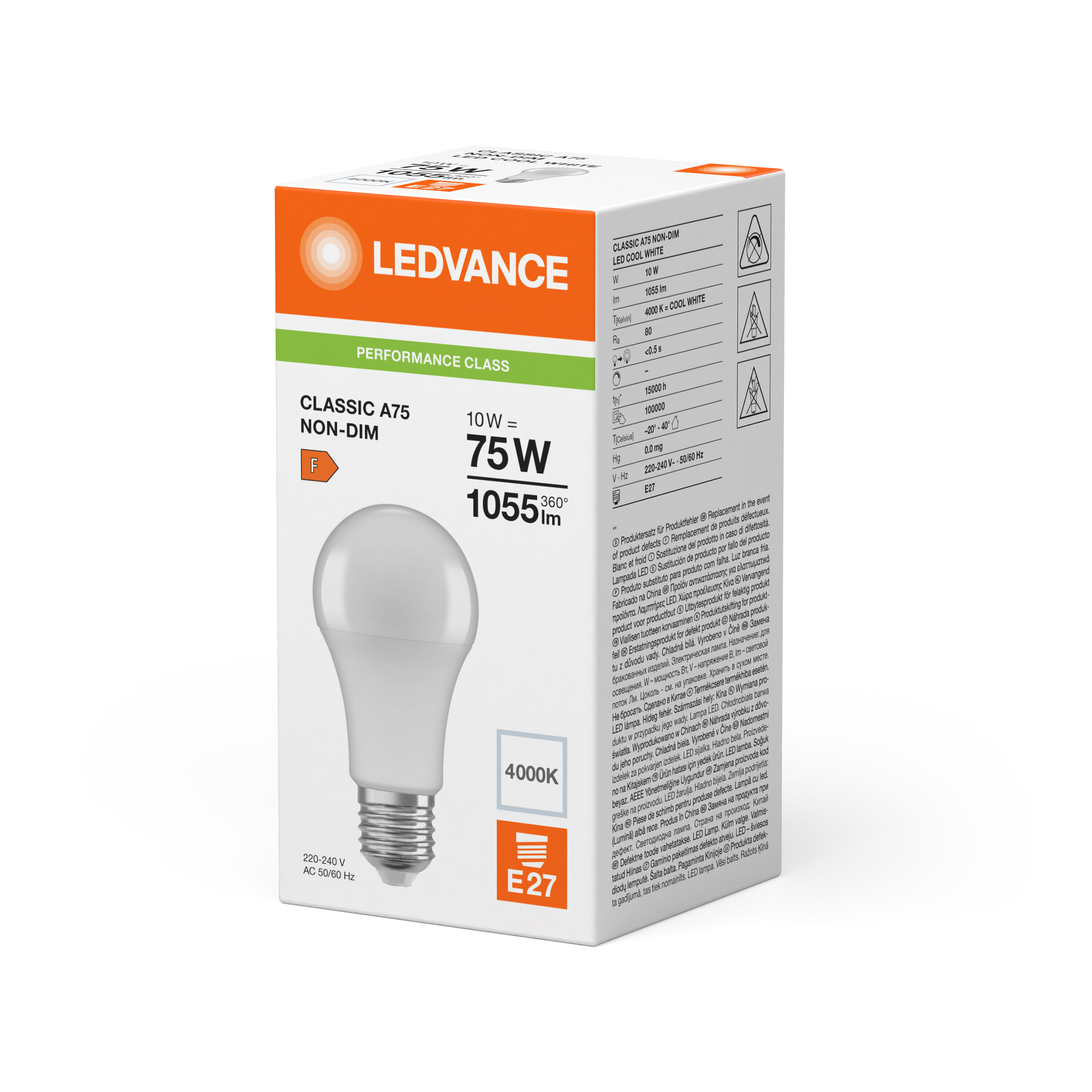 4099854048869 LEDVANCE Classic E27 LED Bulbs, Cool White, Classic Bulb shape
