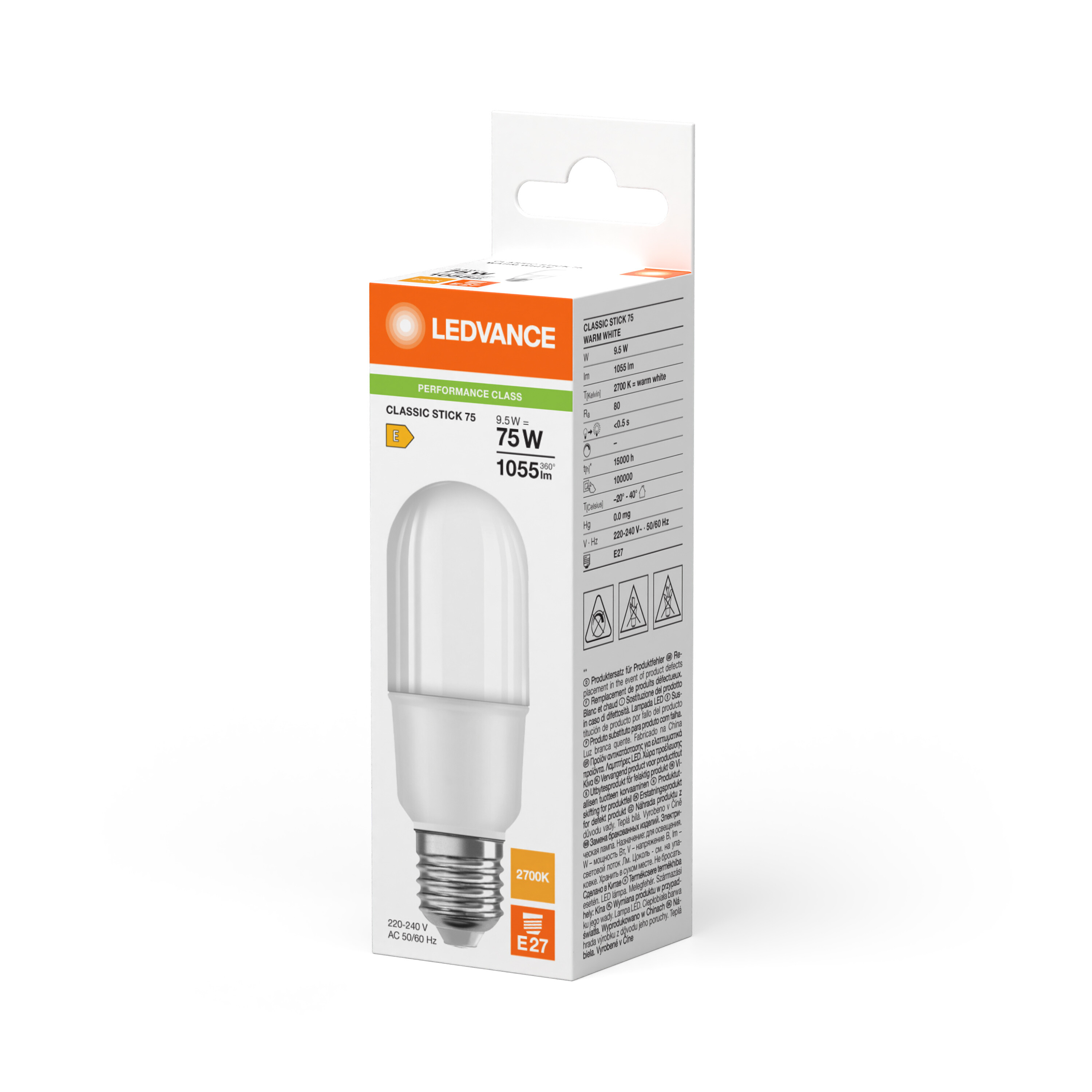 4099854057175 LEDVANCE Classic E27 LED Bulbs, Neutral White, Capsule shape