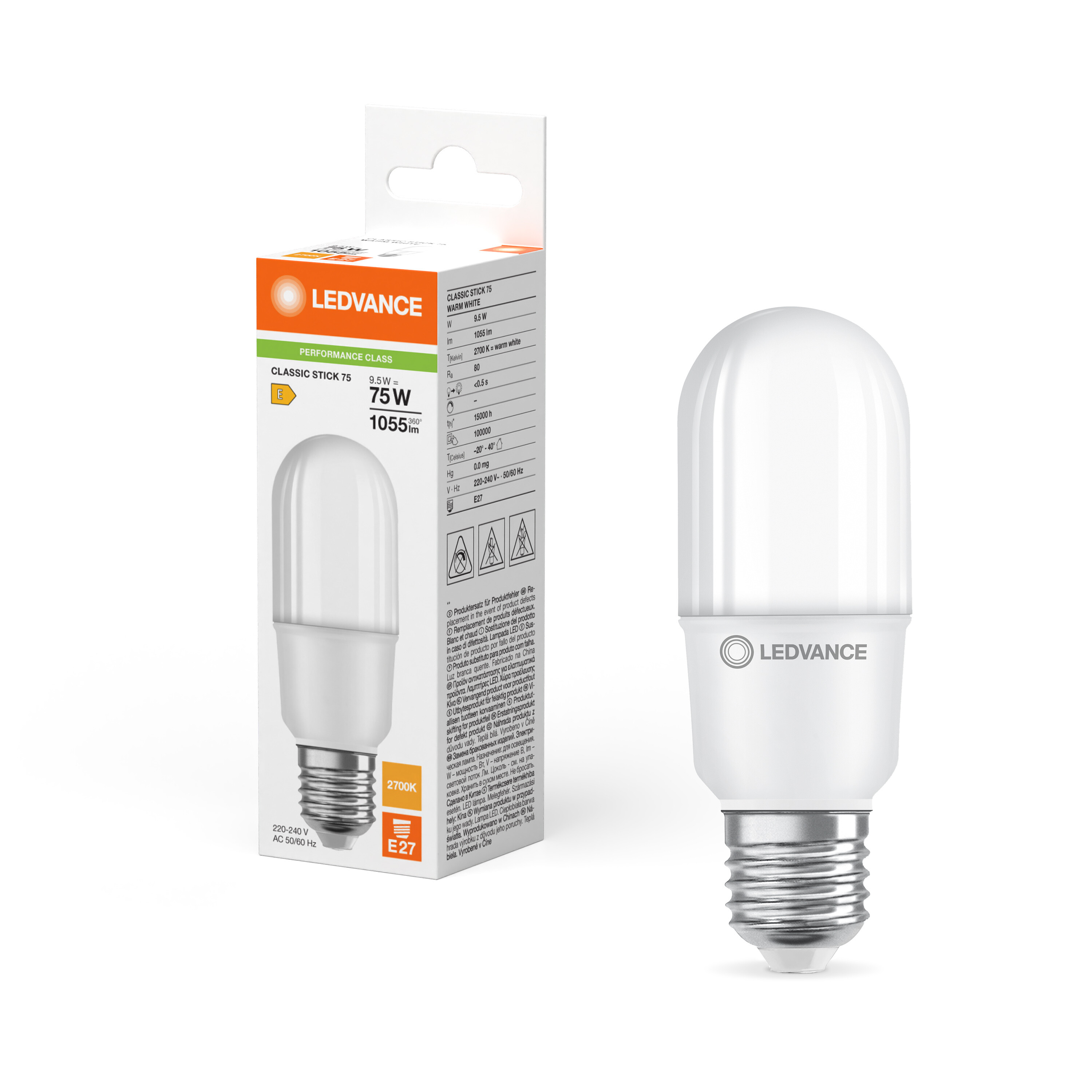 4099854057175 LEDVANCE Classic E27 LED Bulbs, Neutral White, Capsule shape