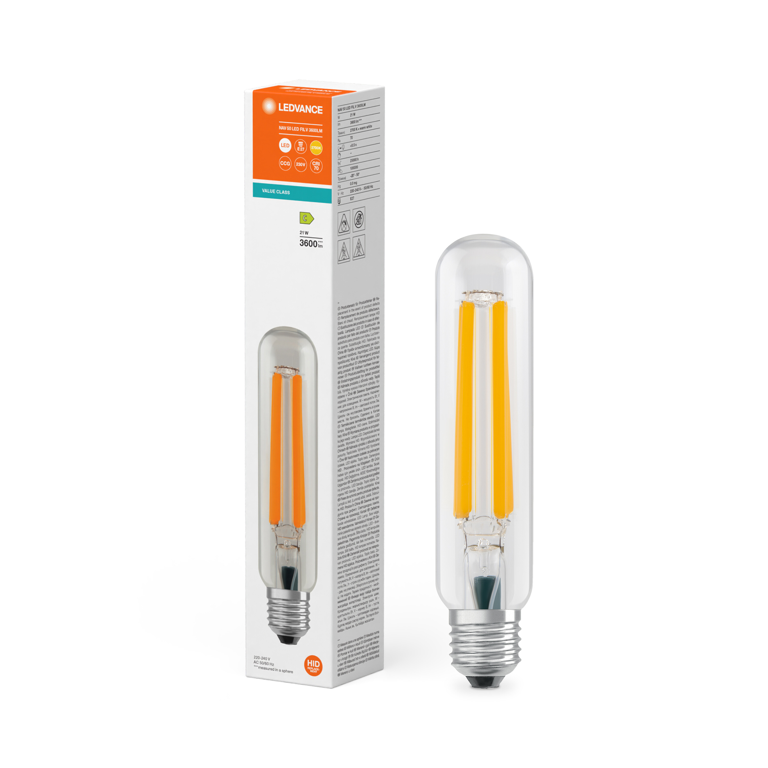 4099854071973 LEDVANCE 40580 E27 LED Bulbs, Warm White, White