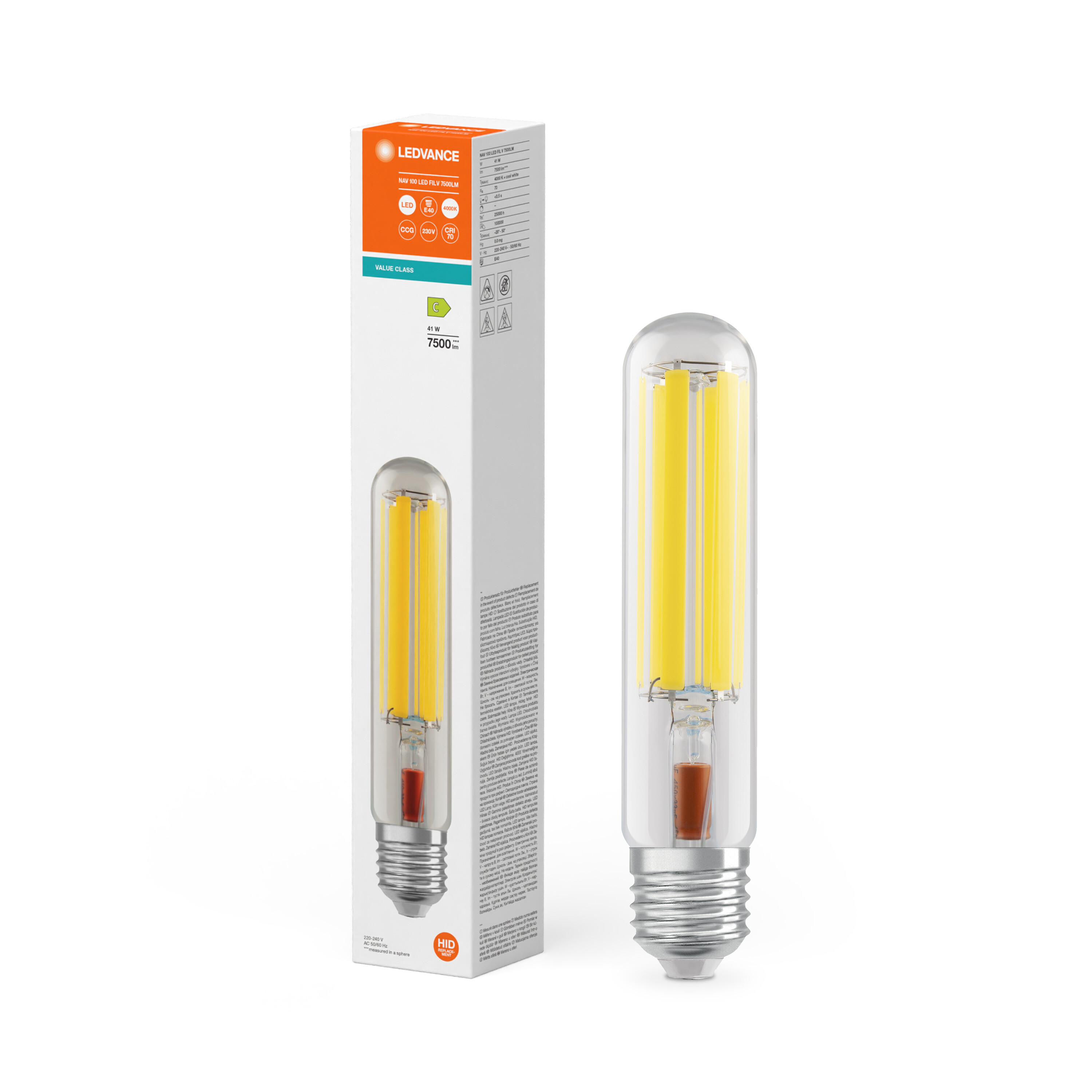 4099854072079 LEDVANCE 40580 E40 LED Bulbs, Cool White, Candle shape