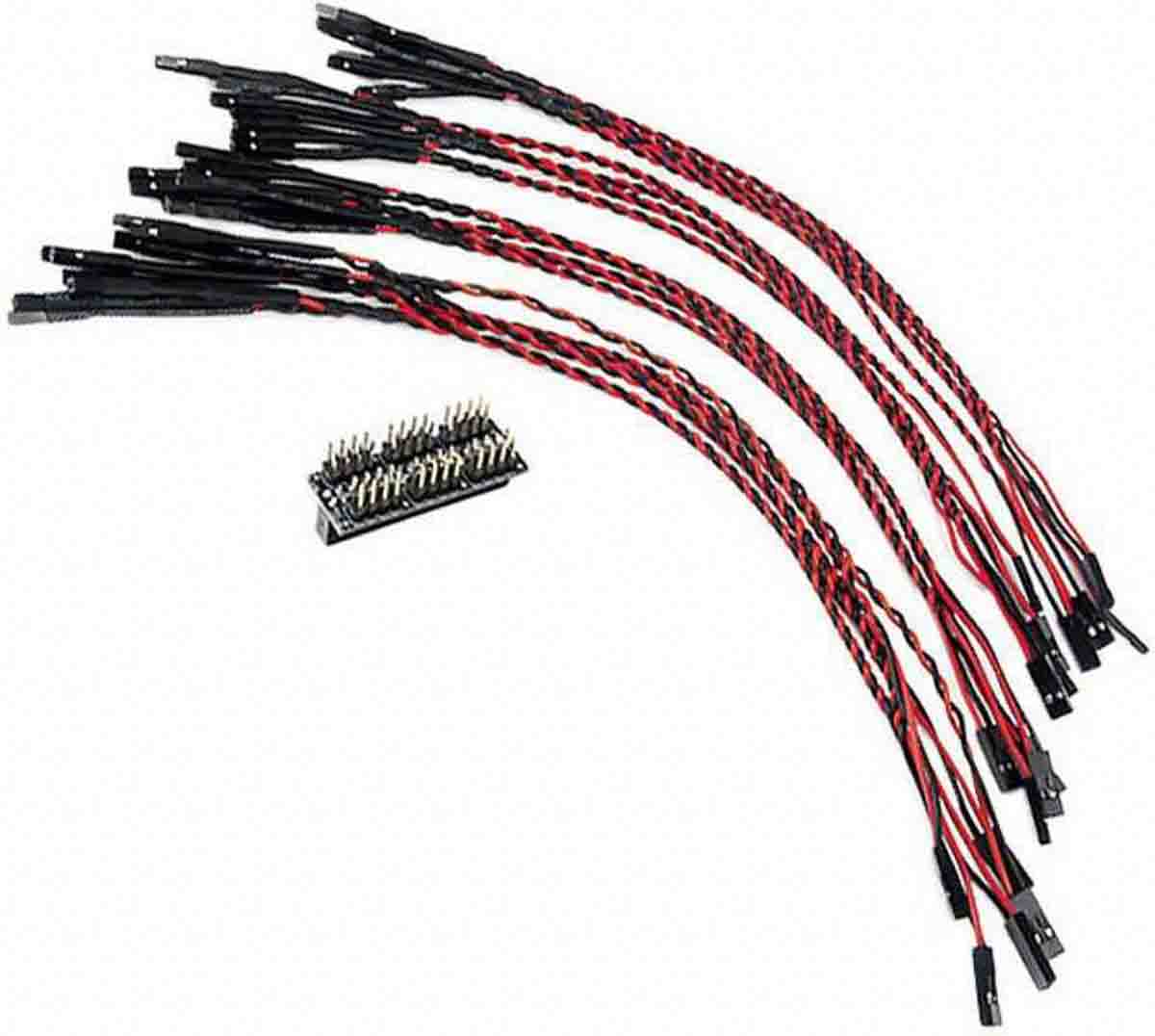 Digilent 410-349 200 mm Twisted & Insulated Breadboard Jumper Wire in Black, Red