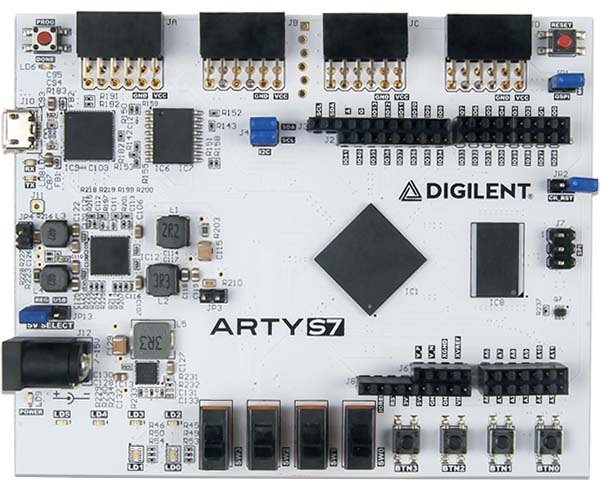 410-352 Digilent  Xilinx Spartan-7 Development Board ADC1410 for Hobbyists, XC7S25-CSGA324, Makers